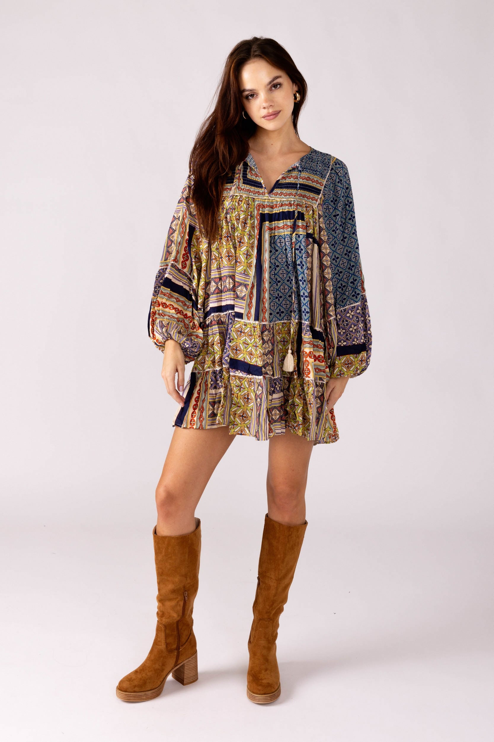 Sally Abstract Print Mini Dress - fab'rik