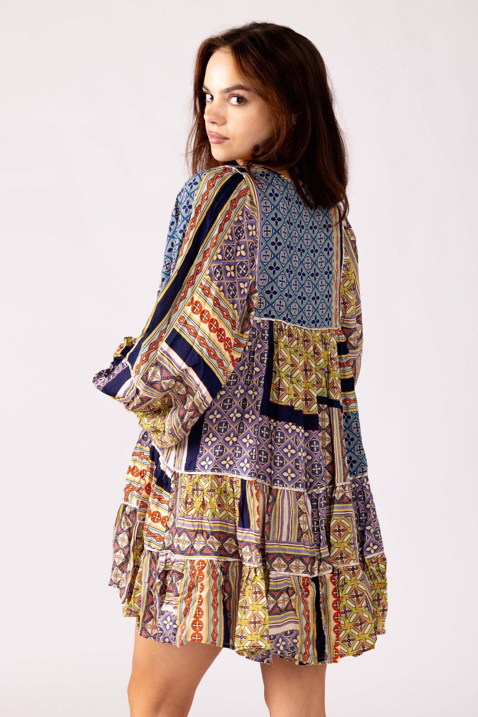 Sally Abstract Print Mini Dress - fab'rik