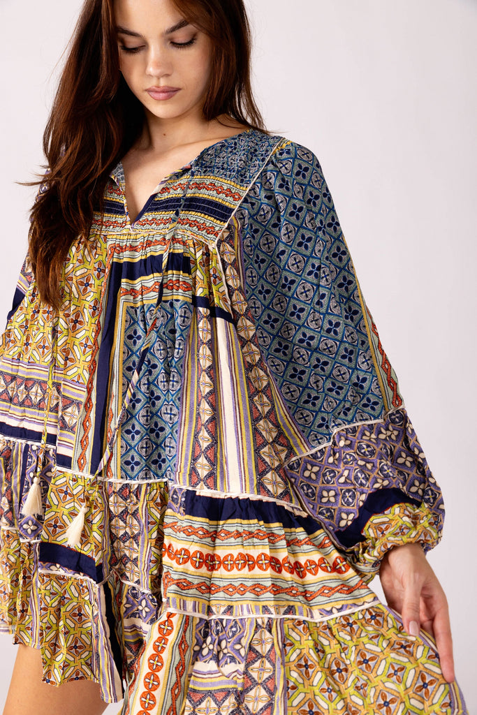Sally Abstract Print Mini Dress - fab'rik