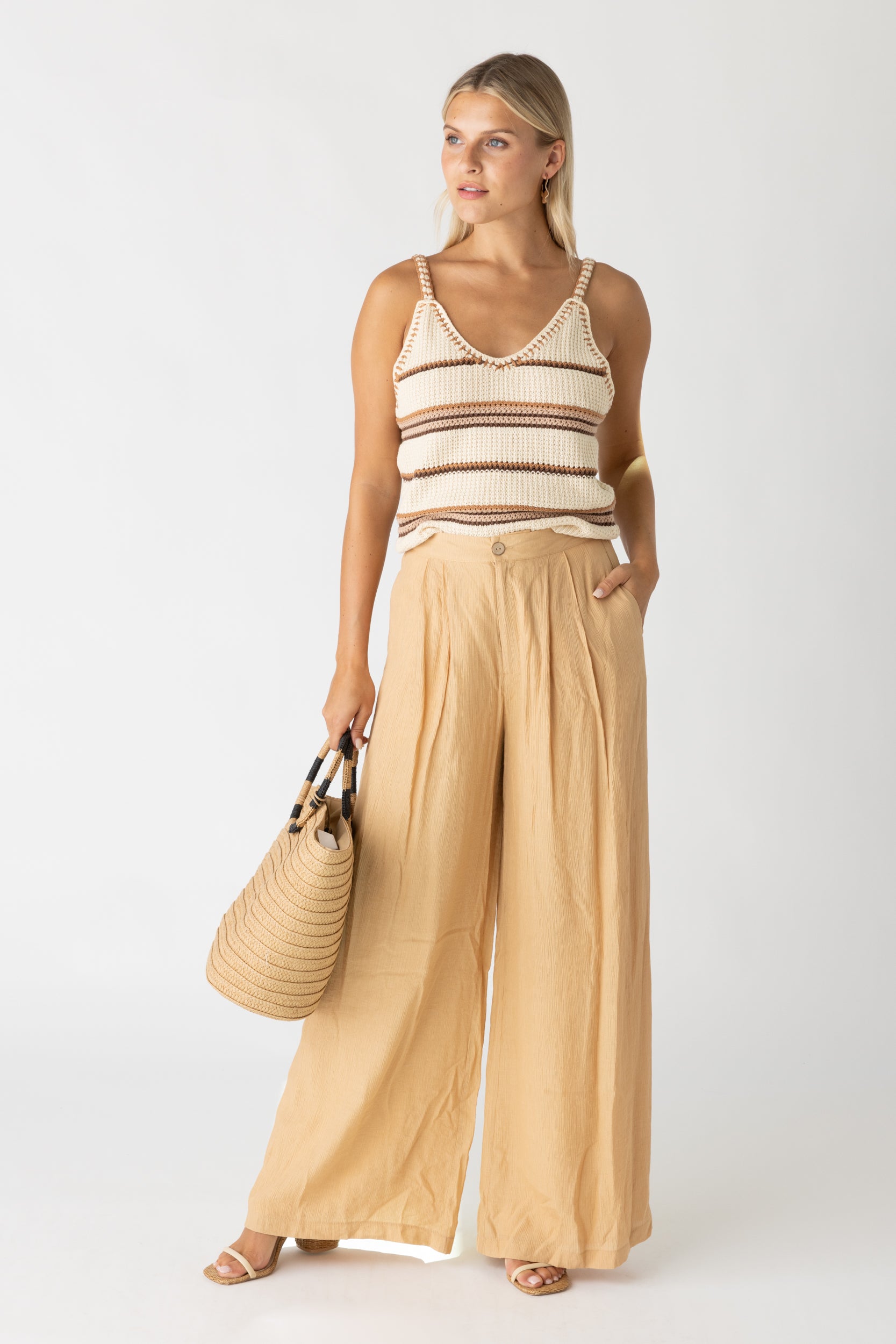 Holly Crinkle Pleat Wide Leg Pant - fab'rik
