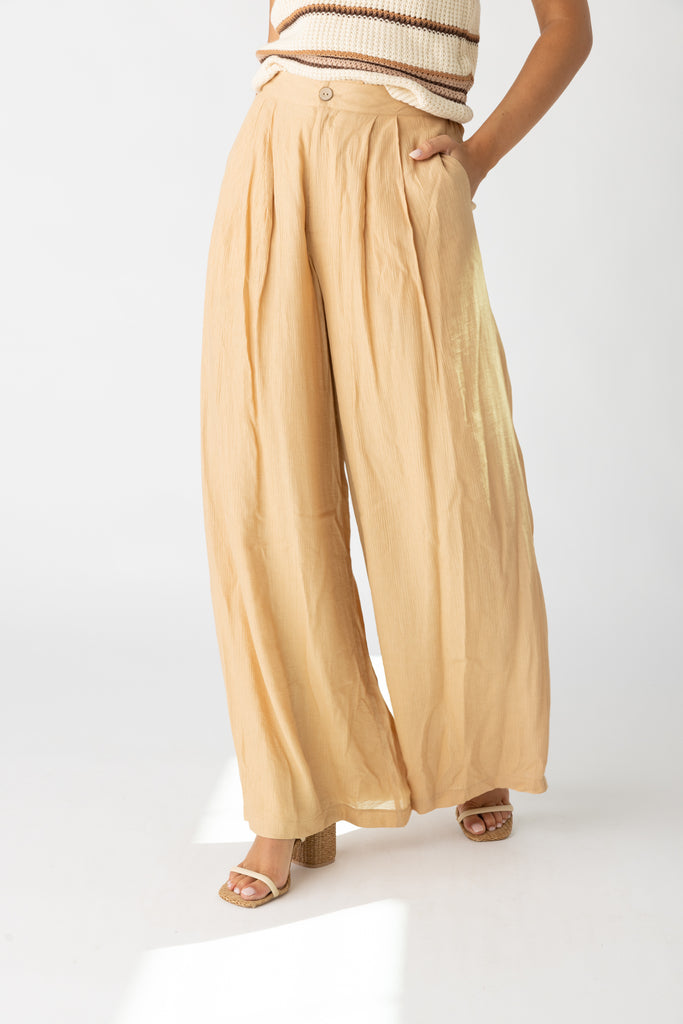 Holly Crinkle Pleat Wide Leg Pant - fab'rik