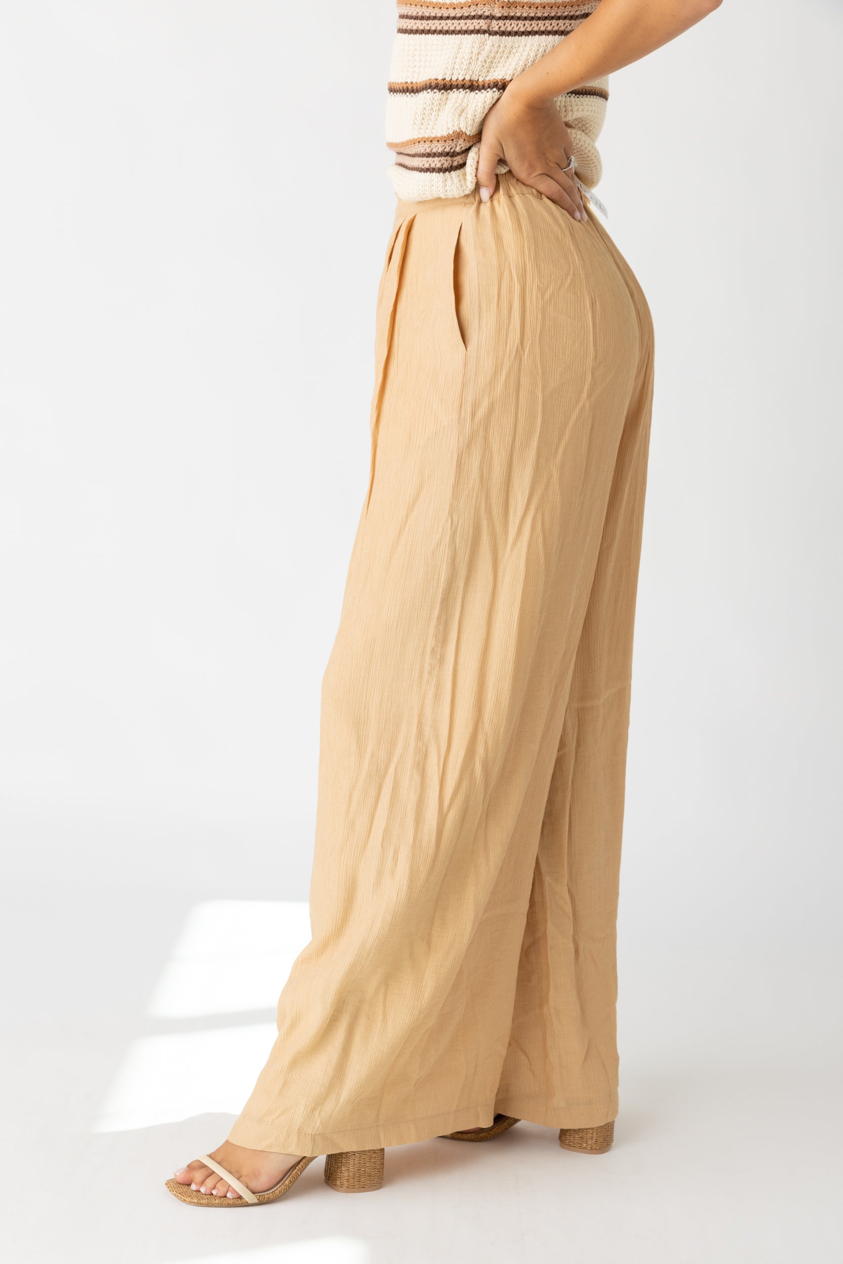 Holly Crinkle Pleat Wide Leg Pant - fab'rik