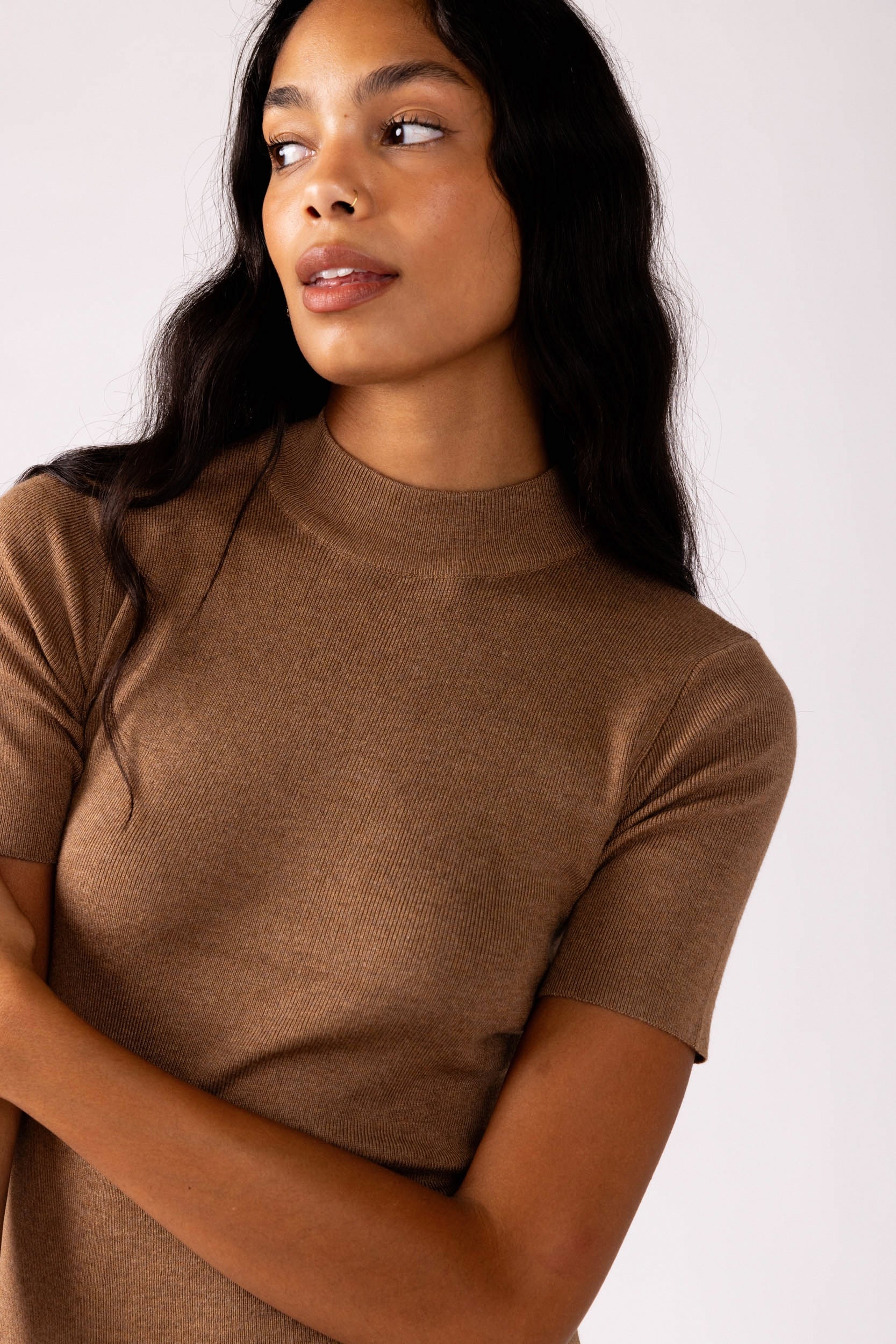 Ava High Neck Rib Dress - fab'rik