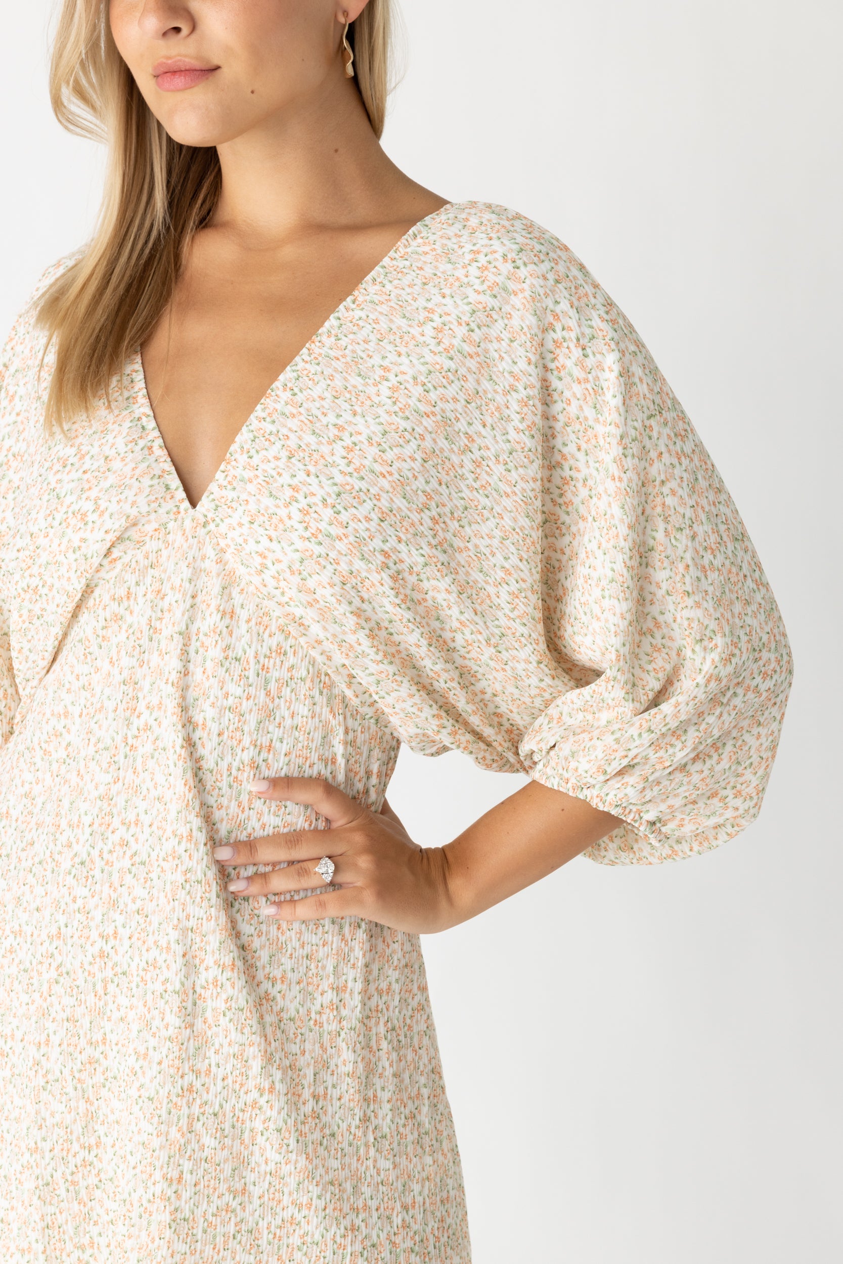 Nala Crinkle Balloon Sleeve Mini Dress - fab'rik