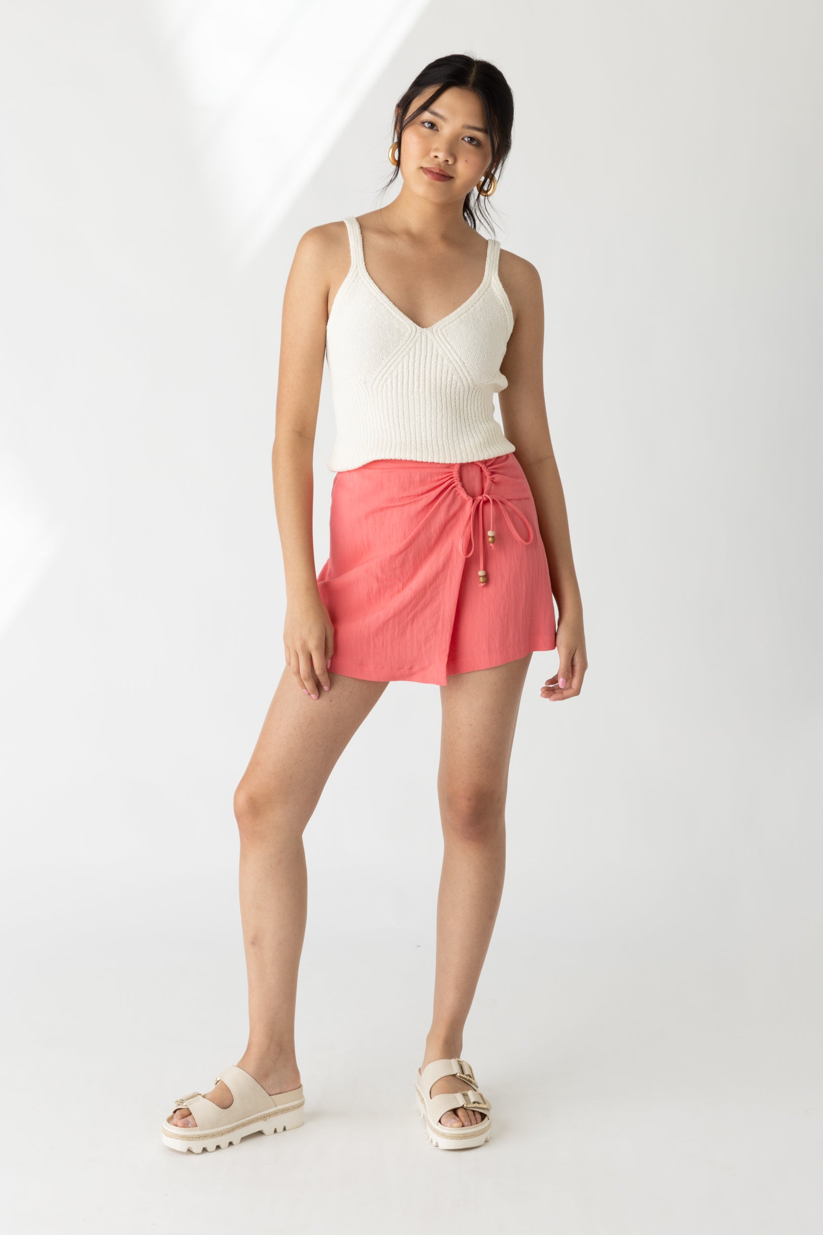 Terri Bead Detail Tie Wrap Skort - fab'rik
