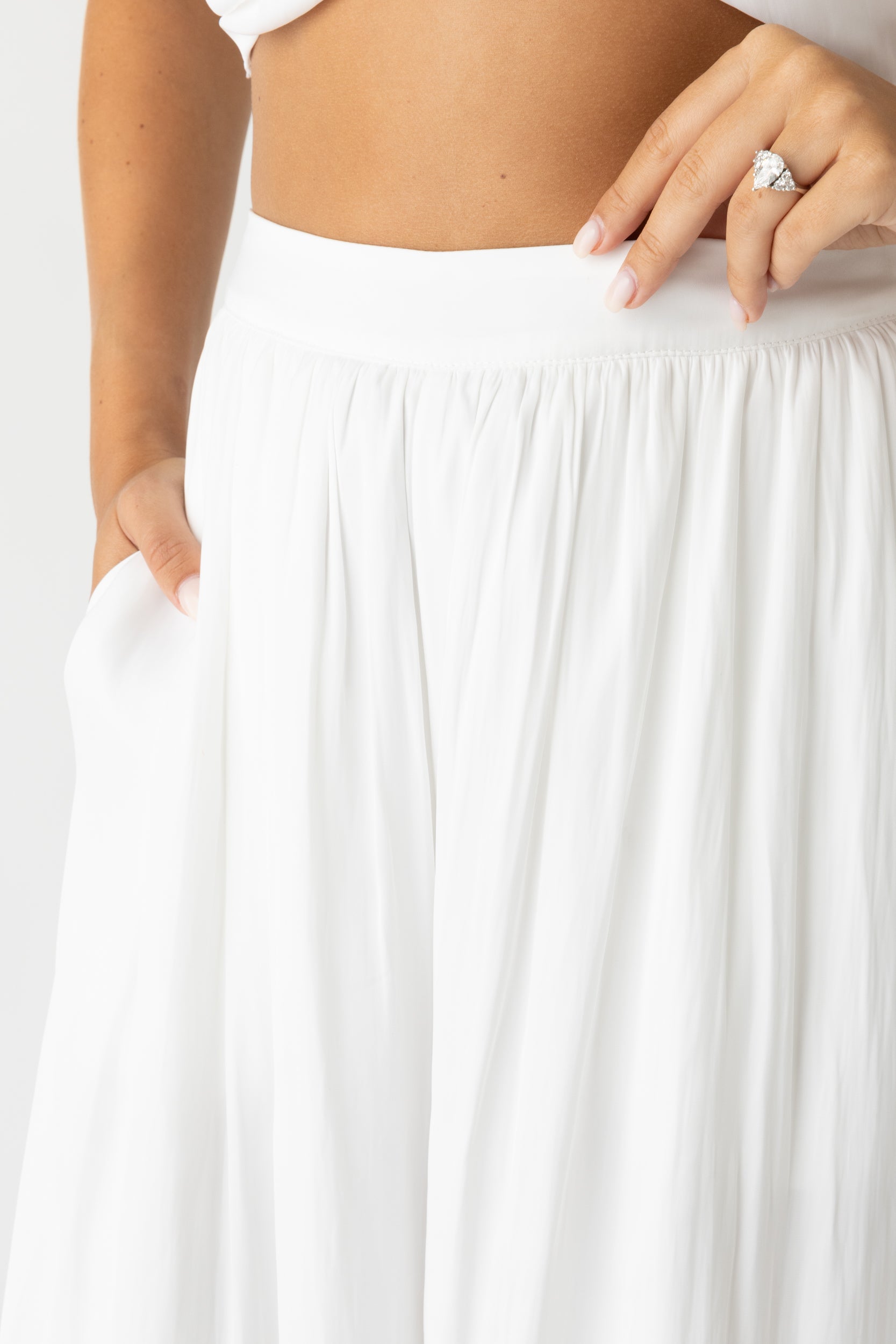 Brandy Smocked Waist Wide Leg Pant - fab'rik