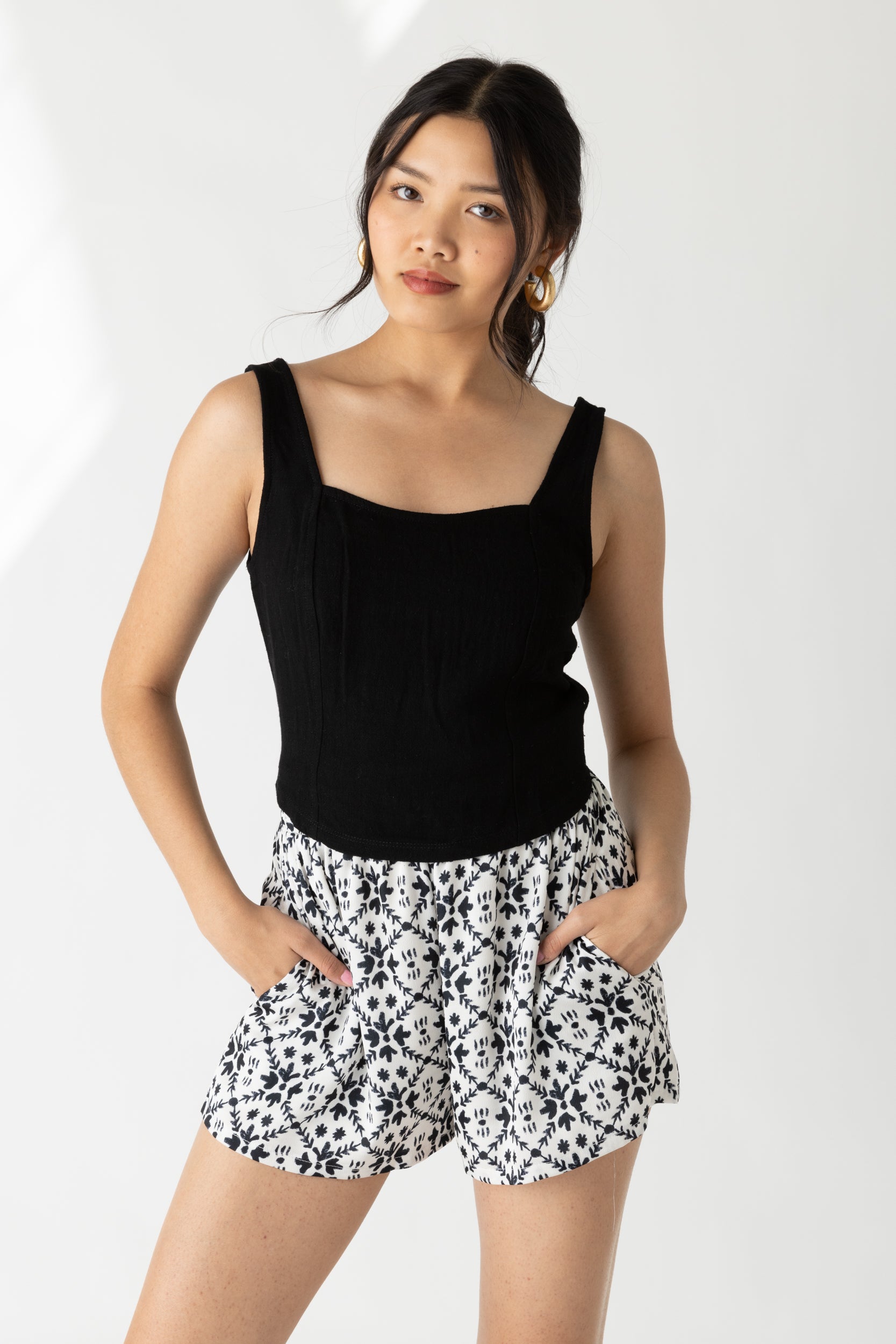 Becky Linen Cropped Tank - fab'rik