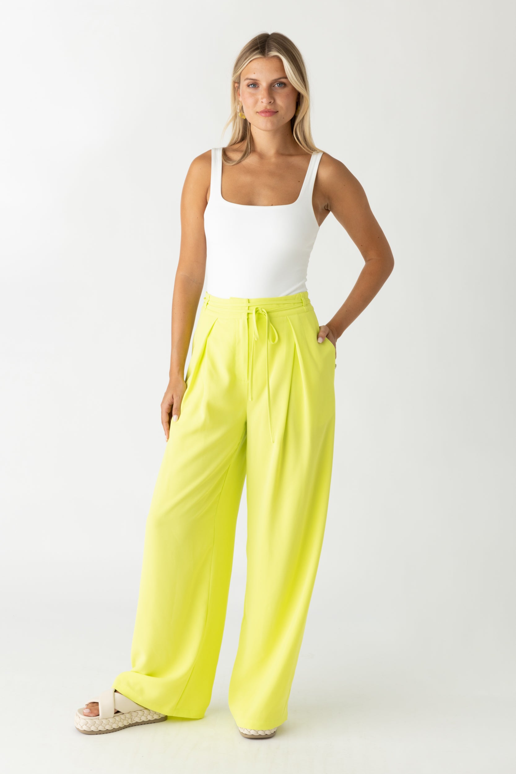 Jordan Tie Front Wide Leg Pant - fab'rik