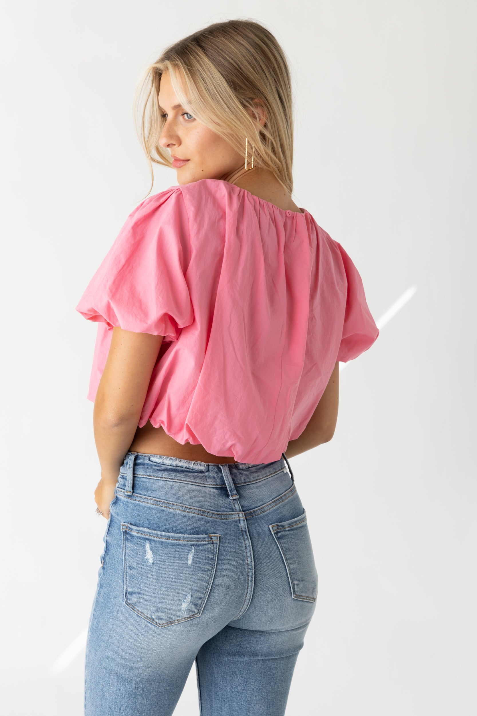 Megan Short Sleeved Bubble Blouse - fab'rik