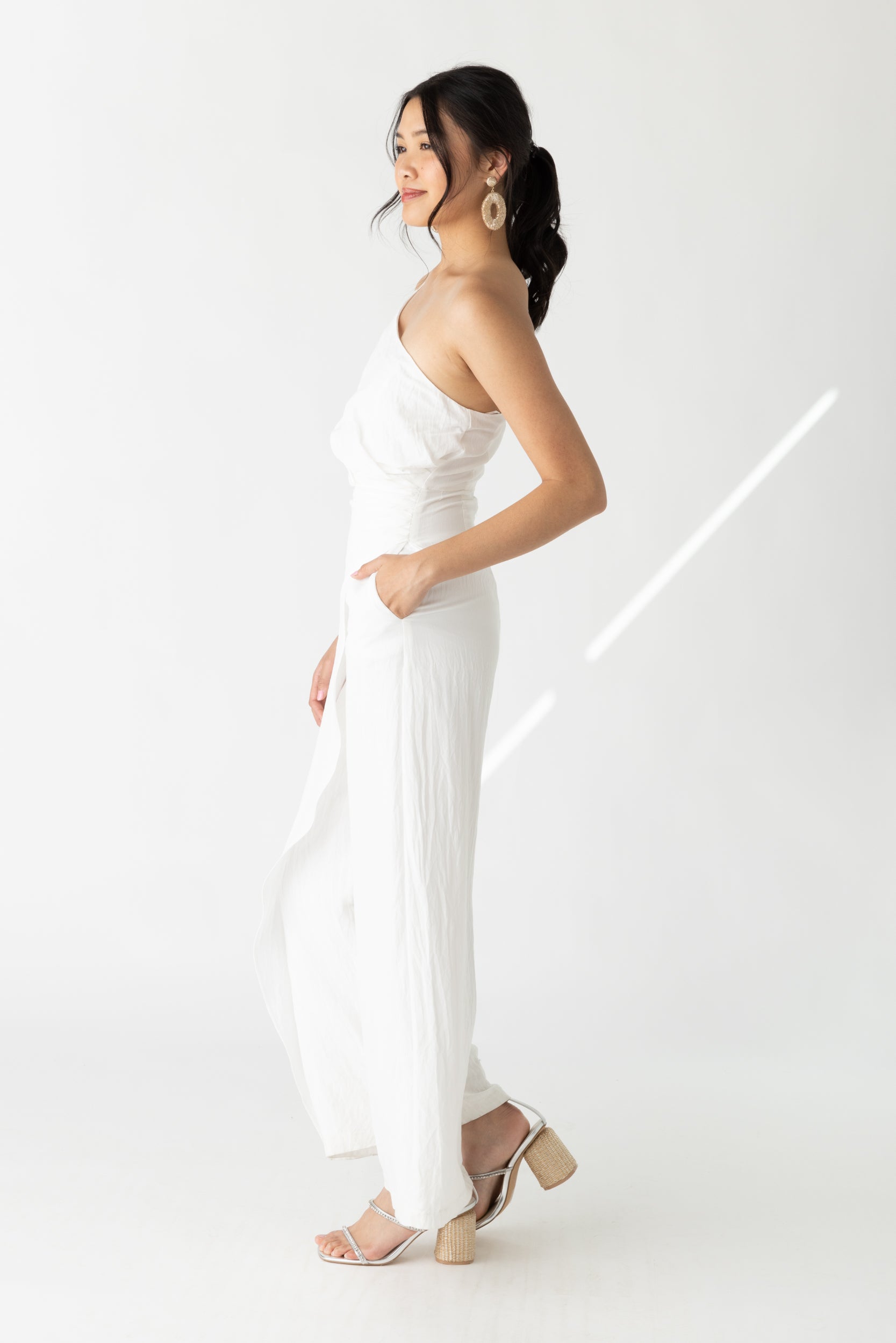 Grace One Shoulder Wrap Jumpsuit - fab'rik
