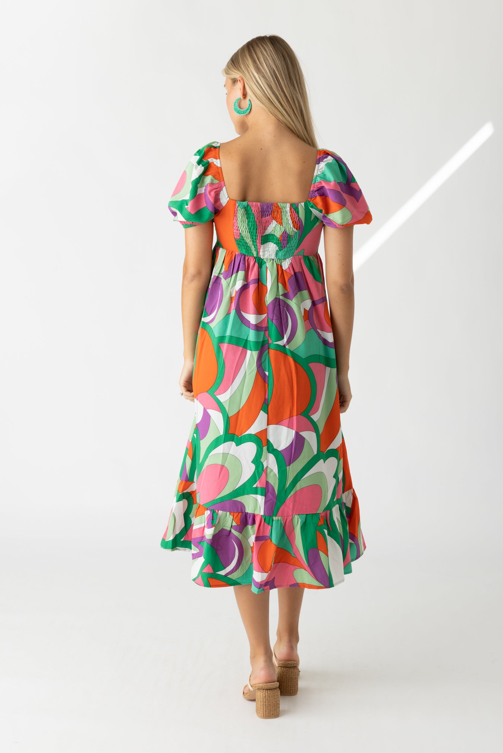 Crosby Printed Puff Sleeve Maxi Dress - fab'rik