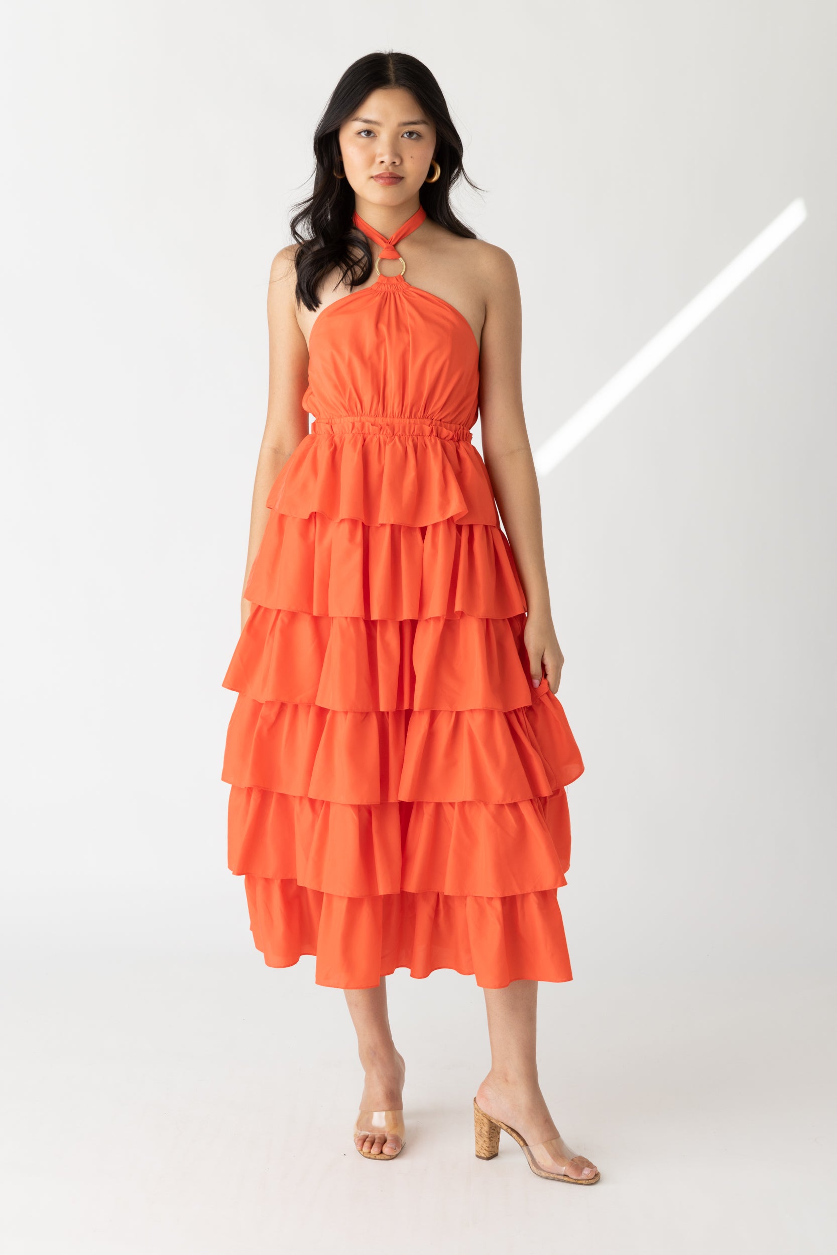 Laurie Halter Tiered Ruffle Midi Dress - fab'rik