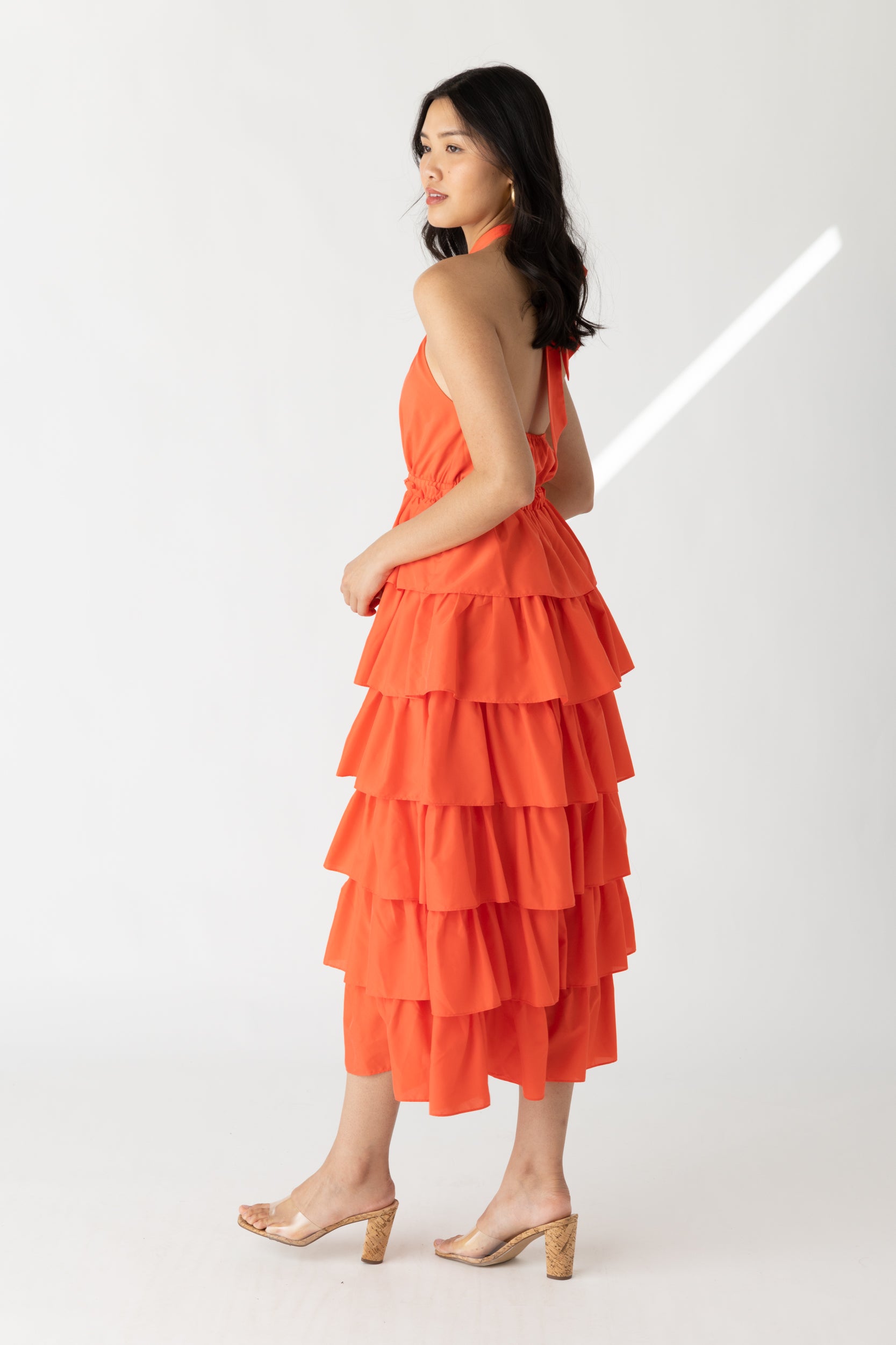 Laurie Halter Tiered Ruffle Midi Dress - fab'rik