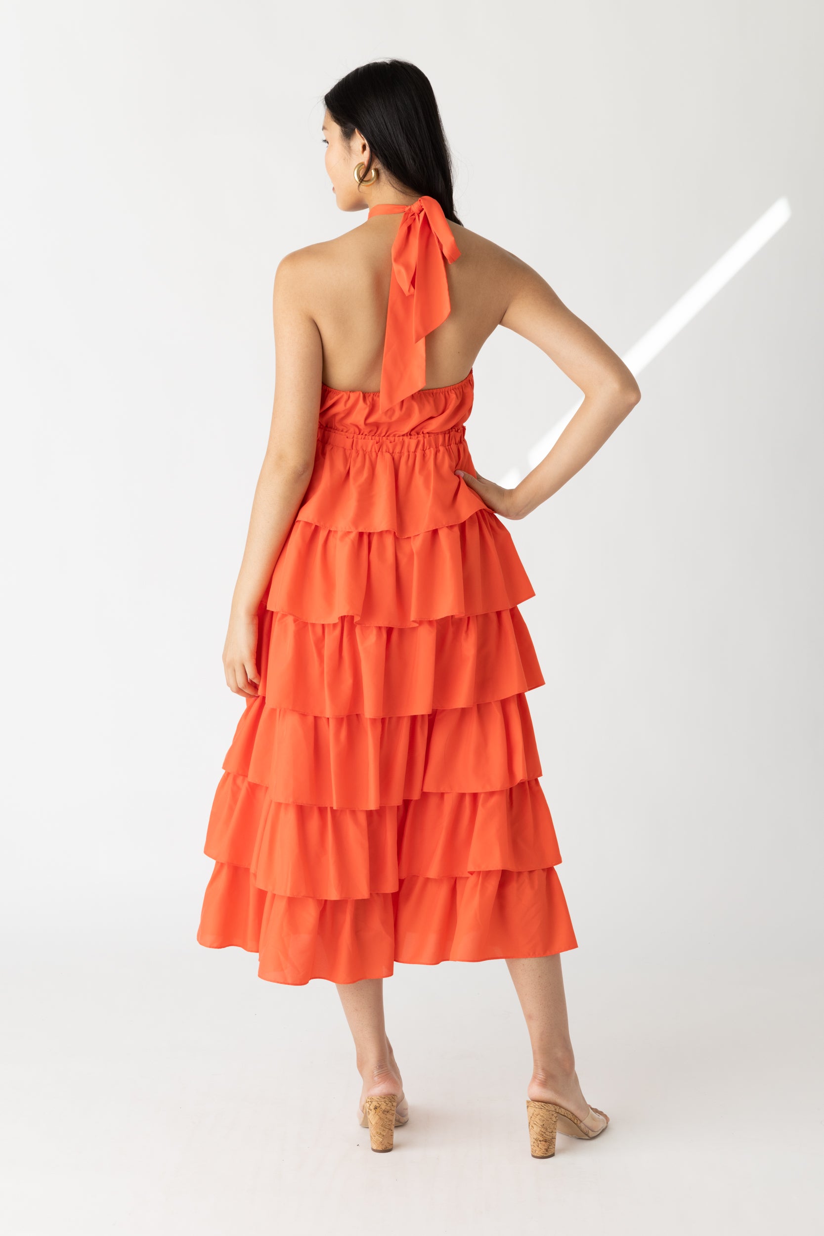 Laurie Halter Tiered Ruffle Midi Dress - fab'rik