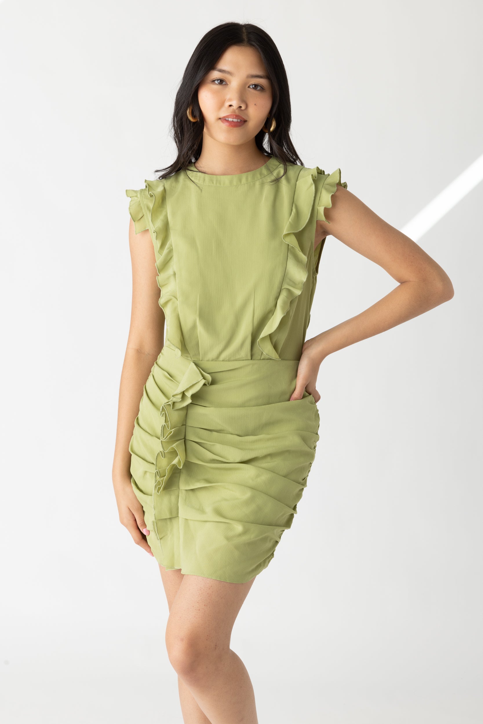 Lenny Gathered Skirt Mini Dress - fab'rik