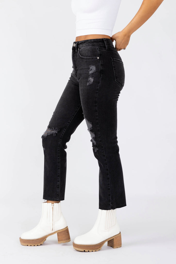 Devyn Distressed Straight Jeans - fab'rik