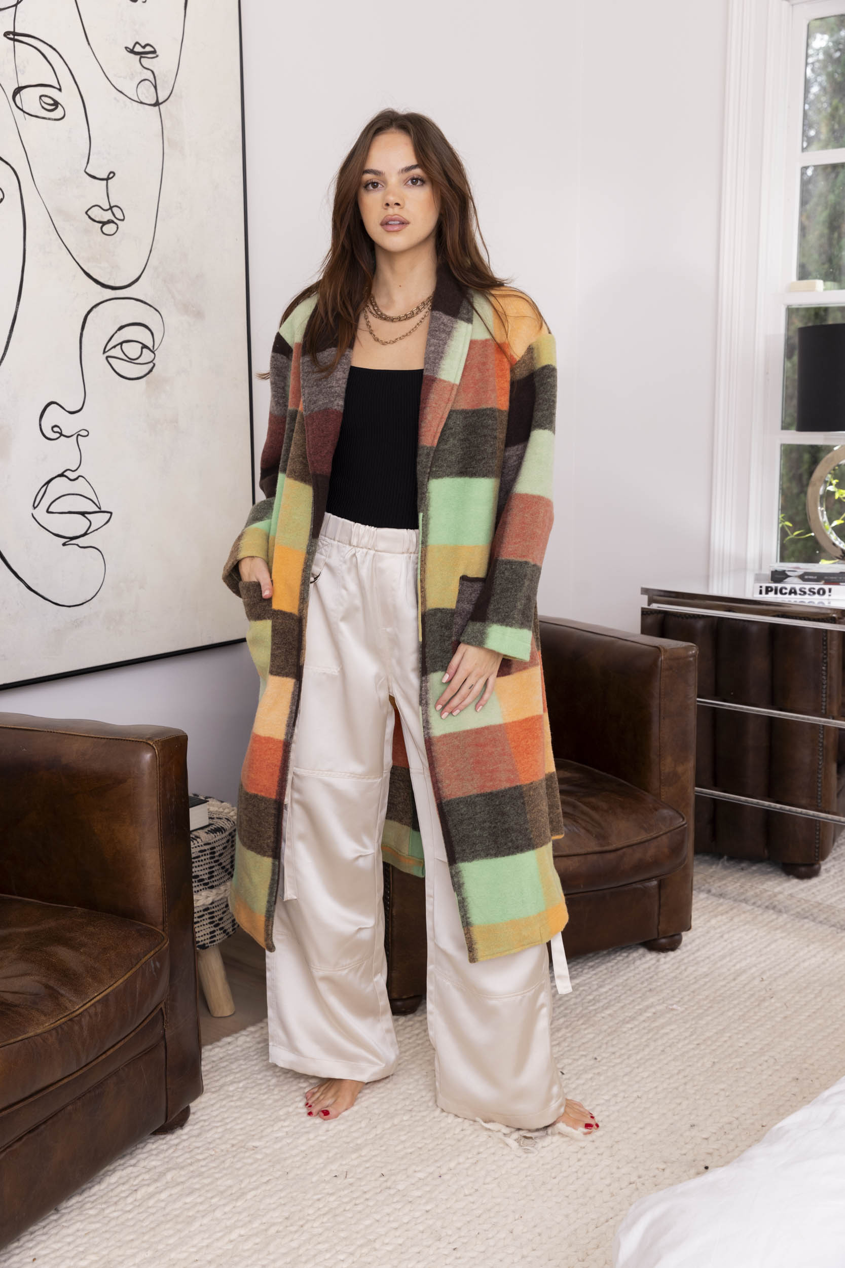Lilah Fuzzy Midi Coat - fab'rik