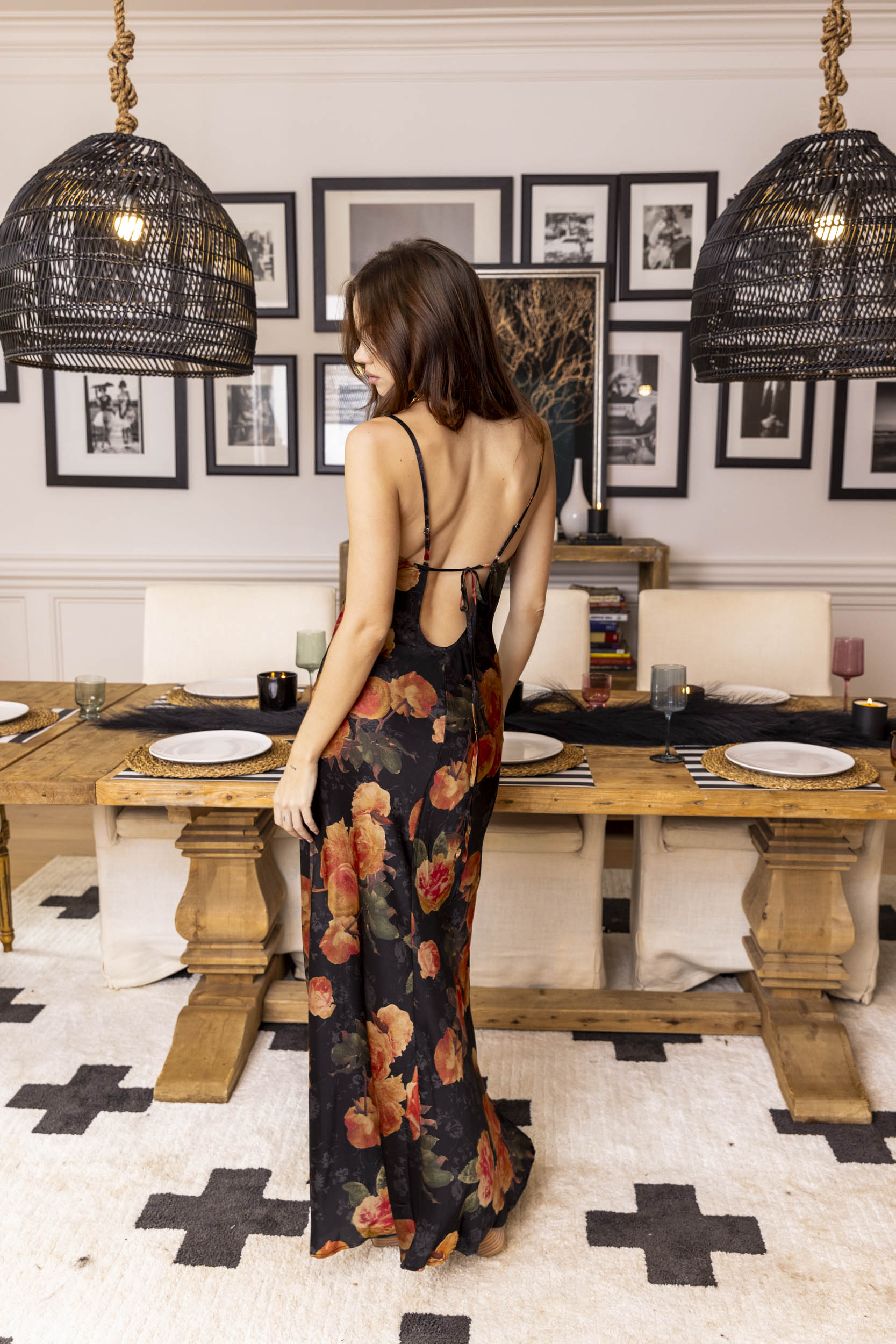 Victoria Floral Cowl Neck Maxi Dress - fab'rik