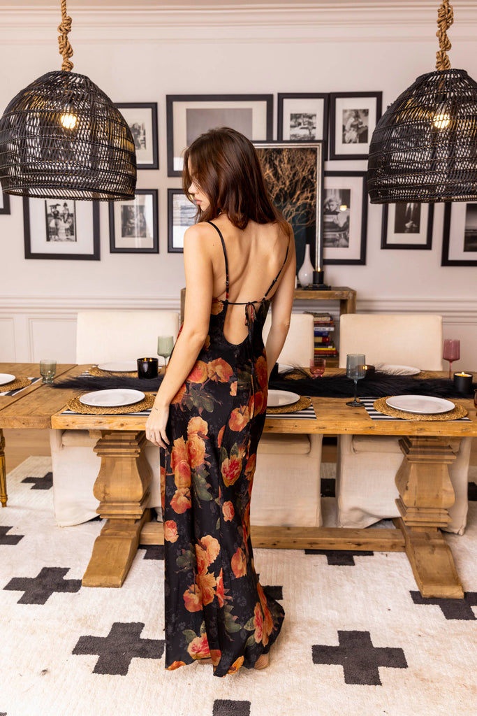 Victoria Floral Cowl Neck Maxi Dress - fab'rik