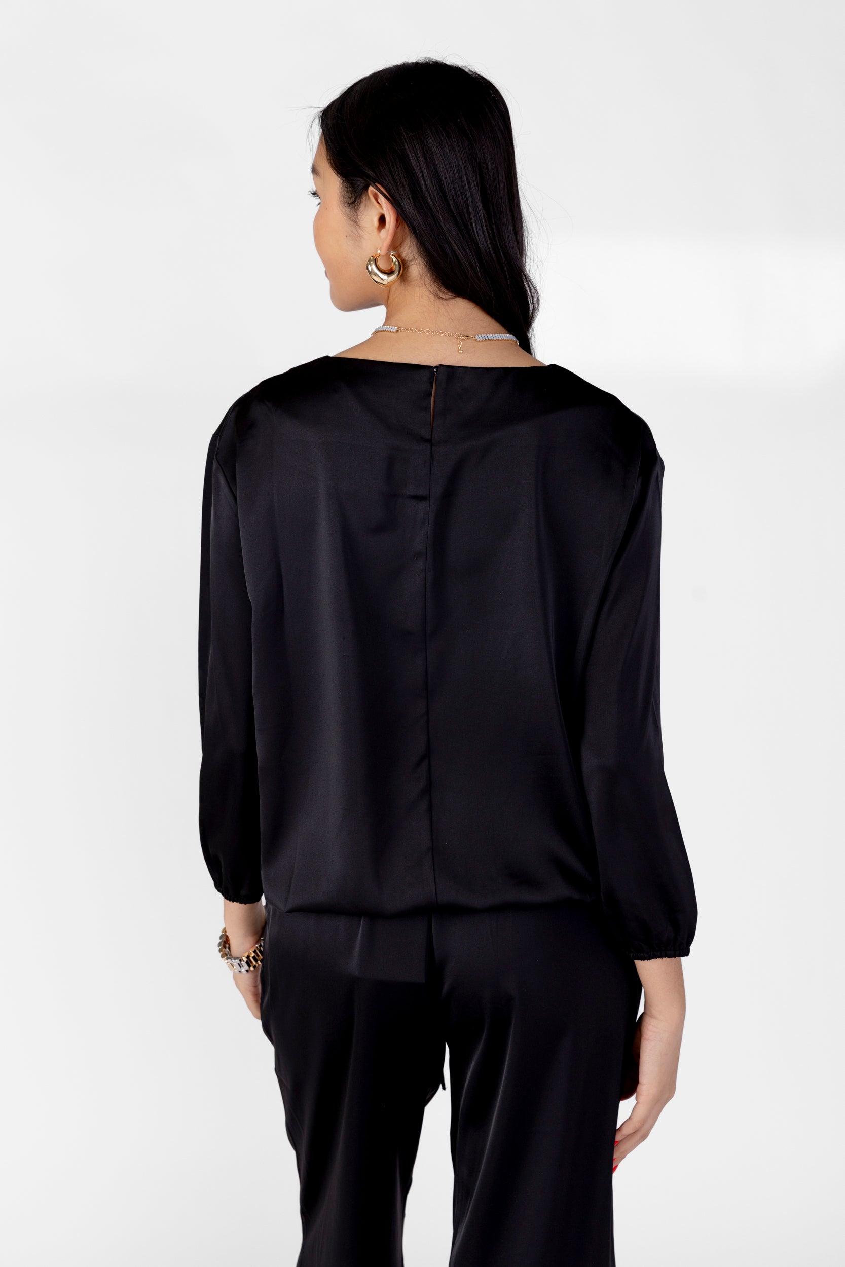 Lila Satin Loose Fit Top - fab'rik