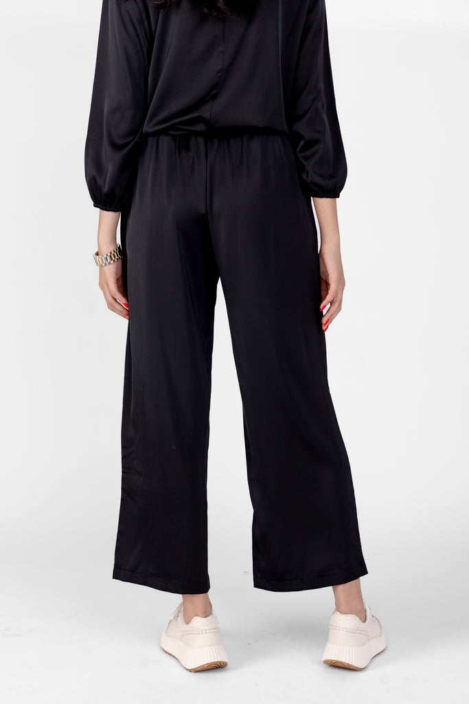 Lila Satin Loose Fit Pants - fab'rik