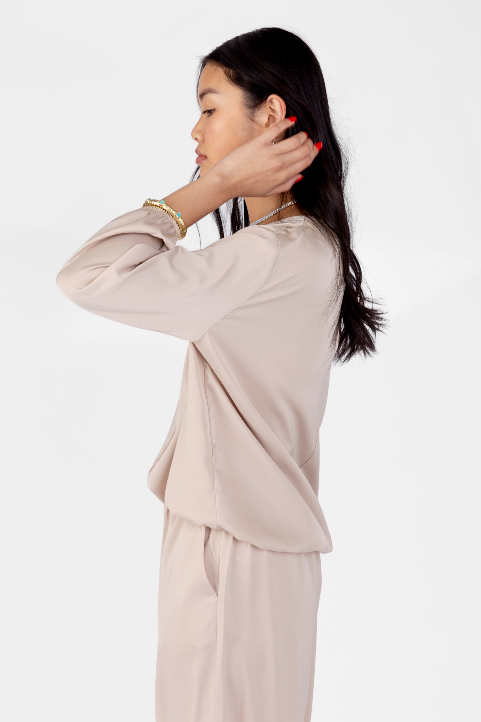 Lila Satin Loose Fit Top - fab'rik