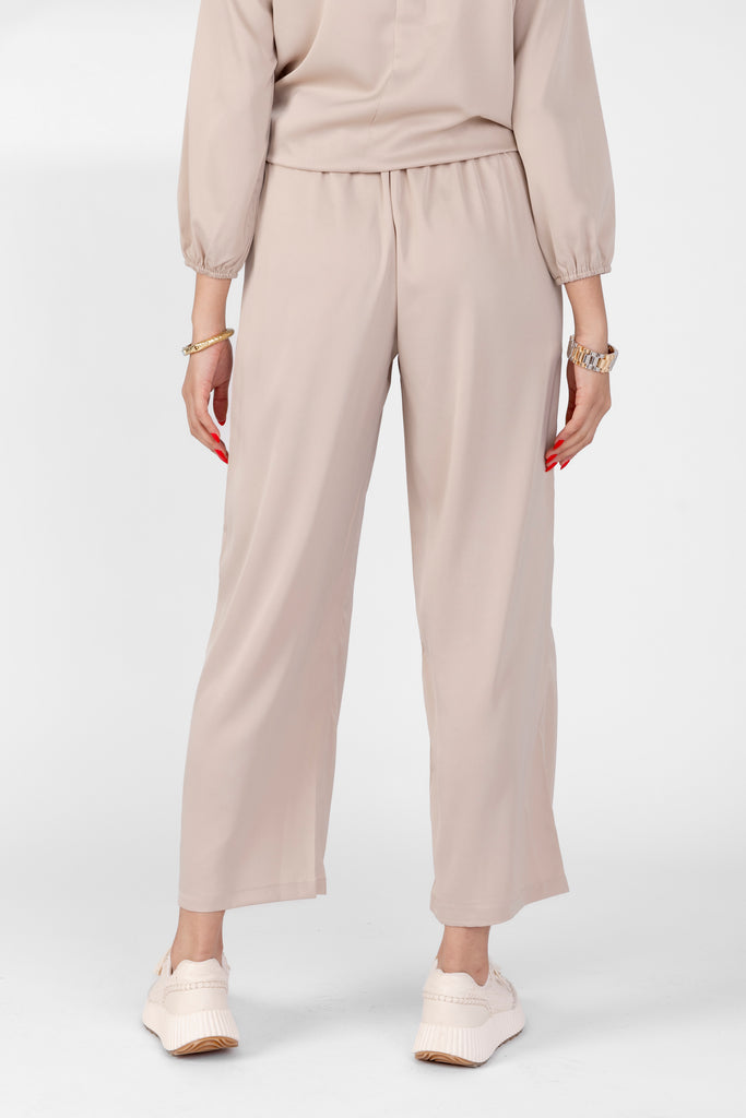 Lila Satin Loose Fit Pants - fab'rik