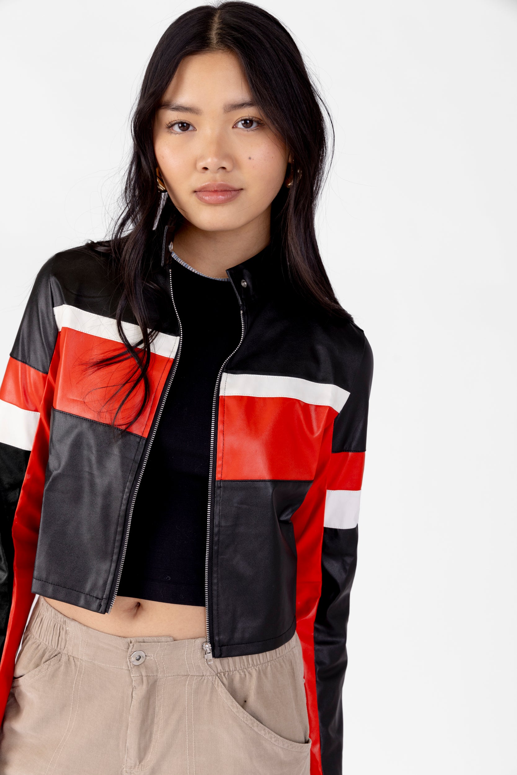 Cooper Faux Leather Track Jacket - fab'rik