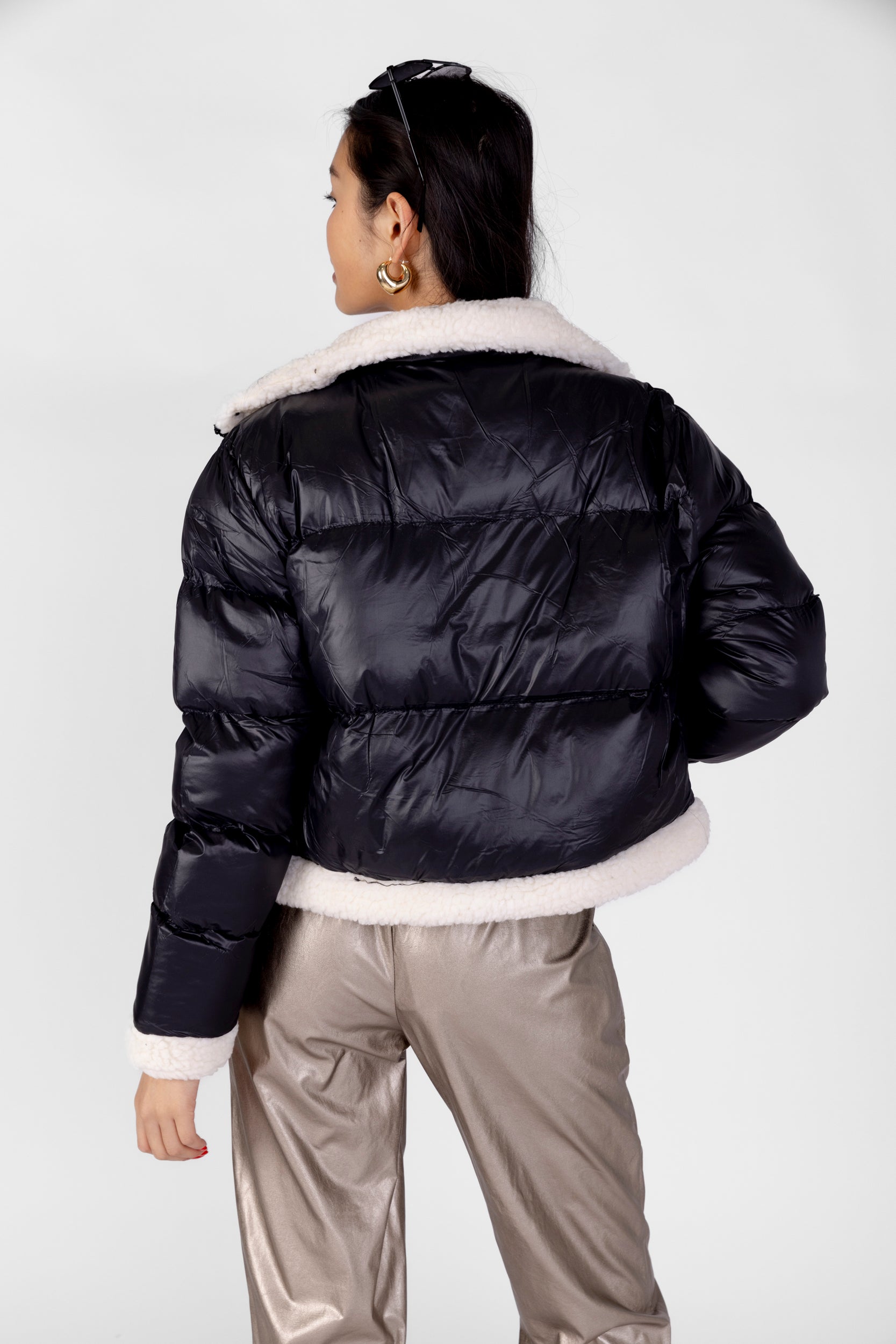 Jessi Sherpa Trimmed Puffer Jacket - fab'rik