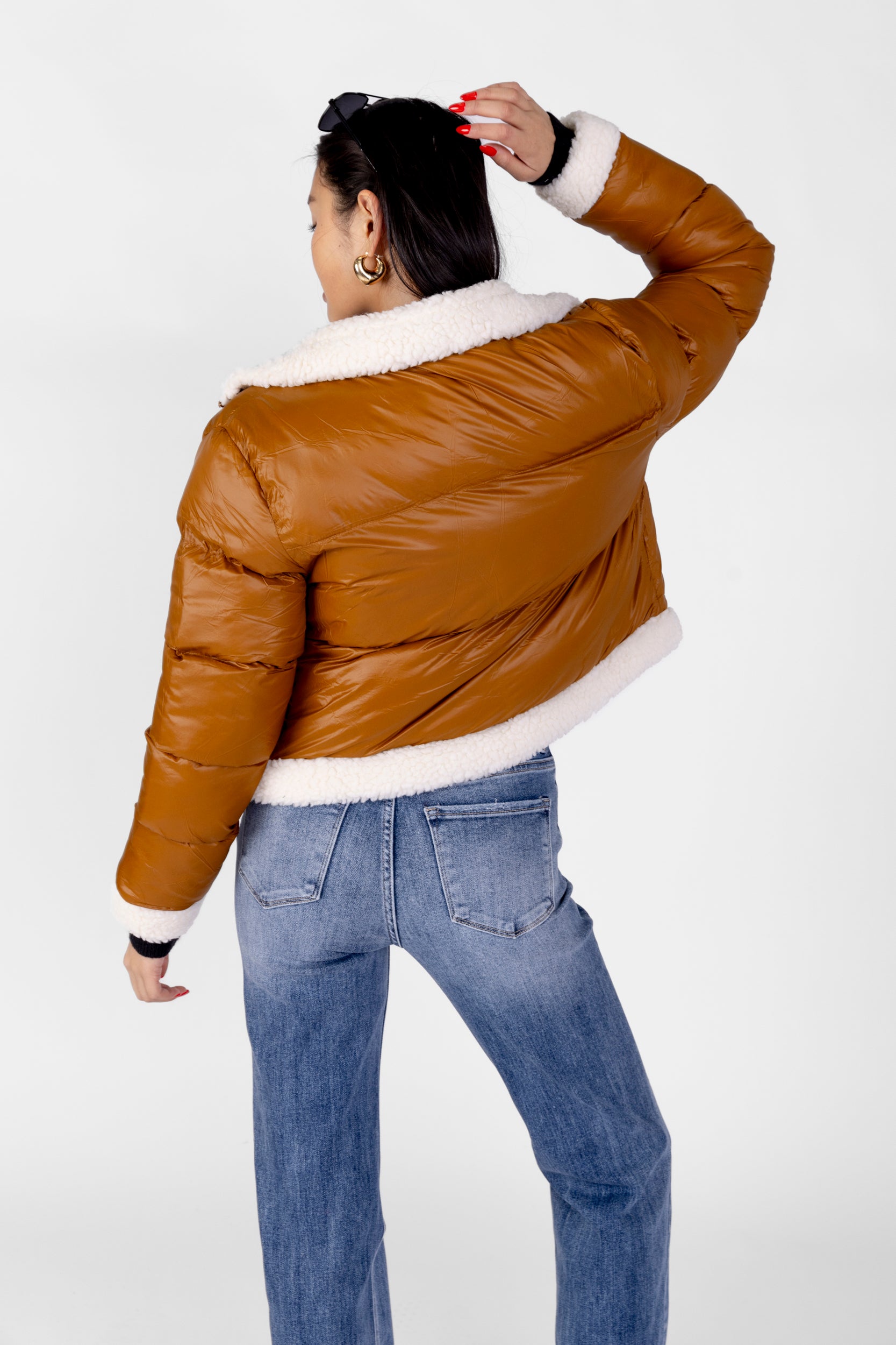 Jessi Sherpa Trimmed Puffer Jacket - fab'rik