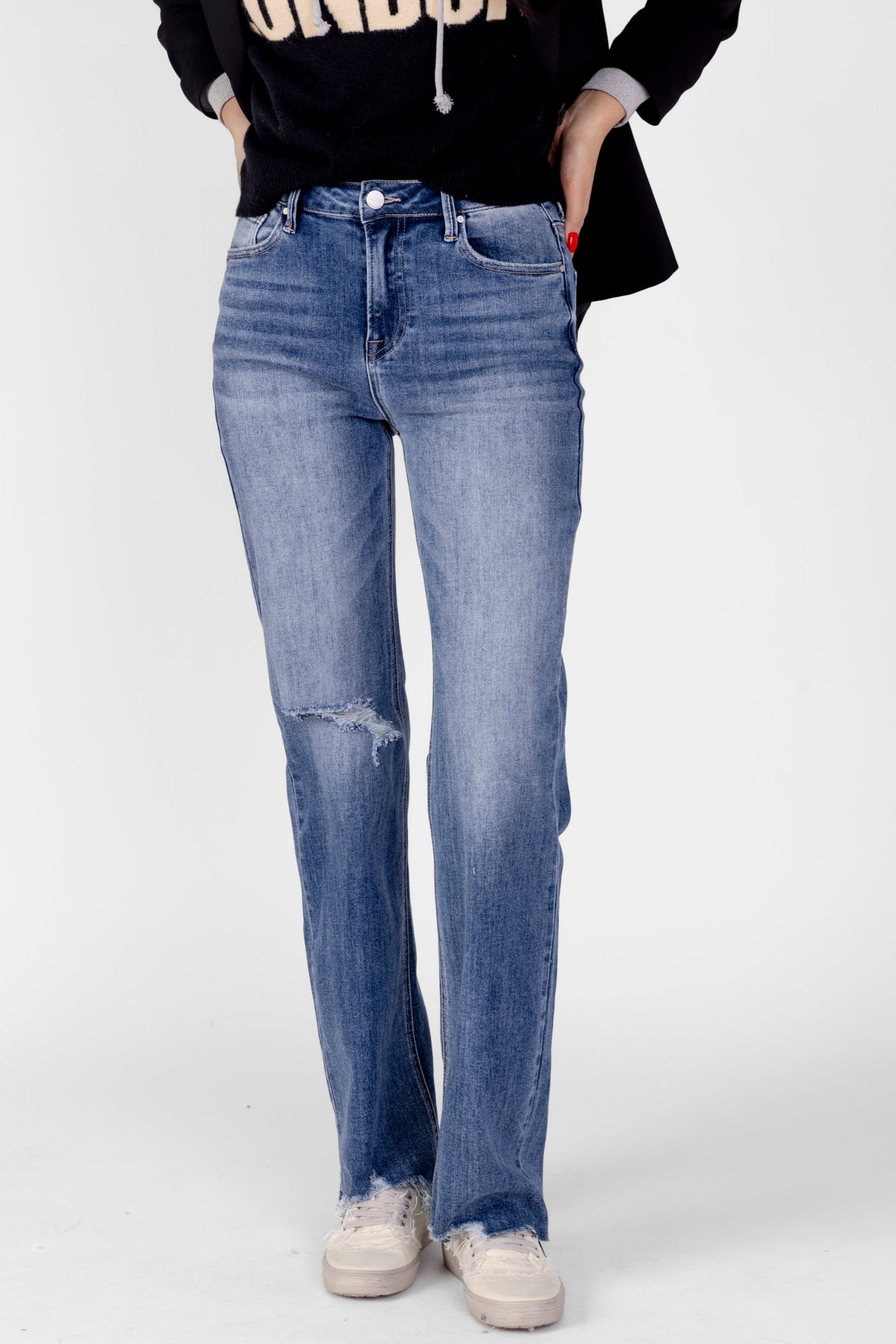 Thea High Rise Long Inseam Straight Leg Jean - fab'rik