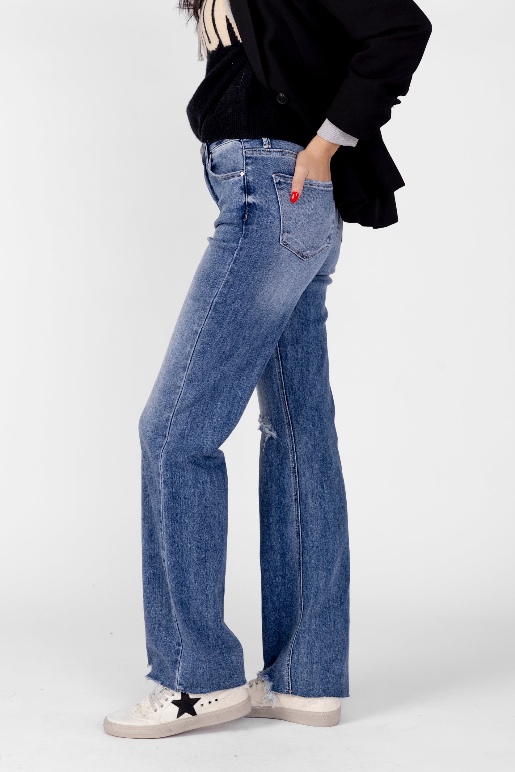 Thea High Rise Long Inseam Straight Leg Jean - fab'rik