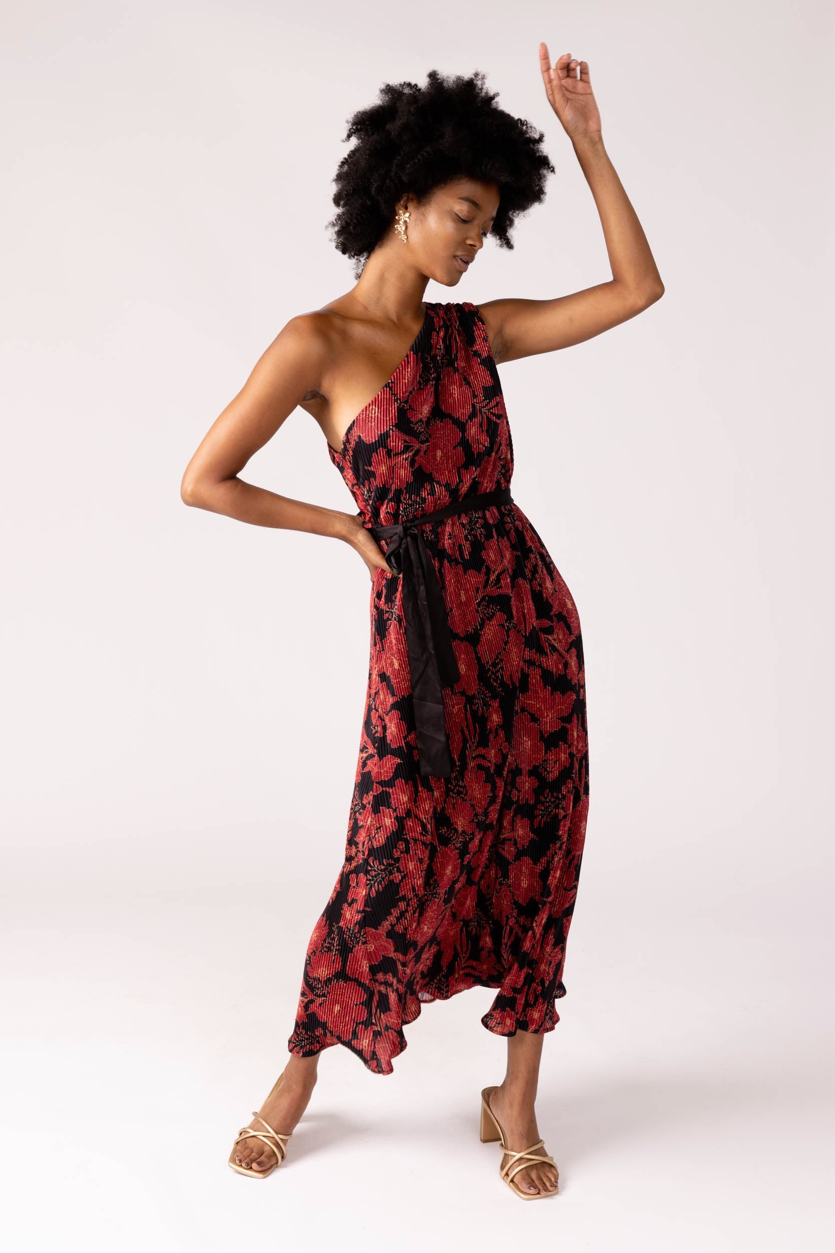 Samira Pleated One Shoulder Dress - fab'rik