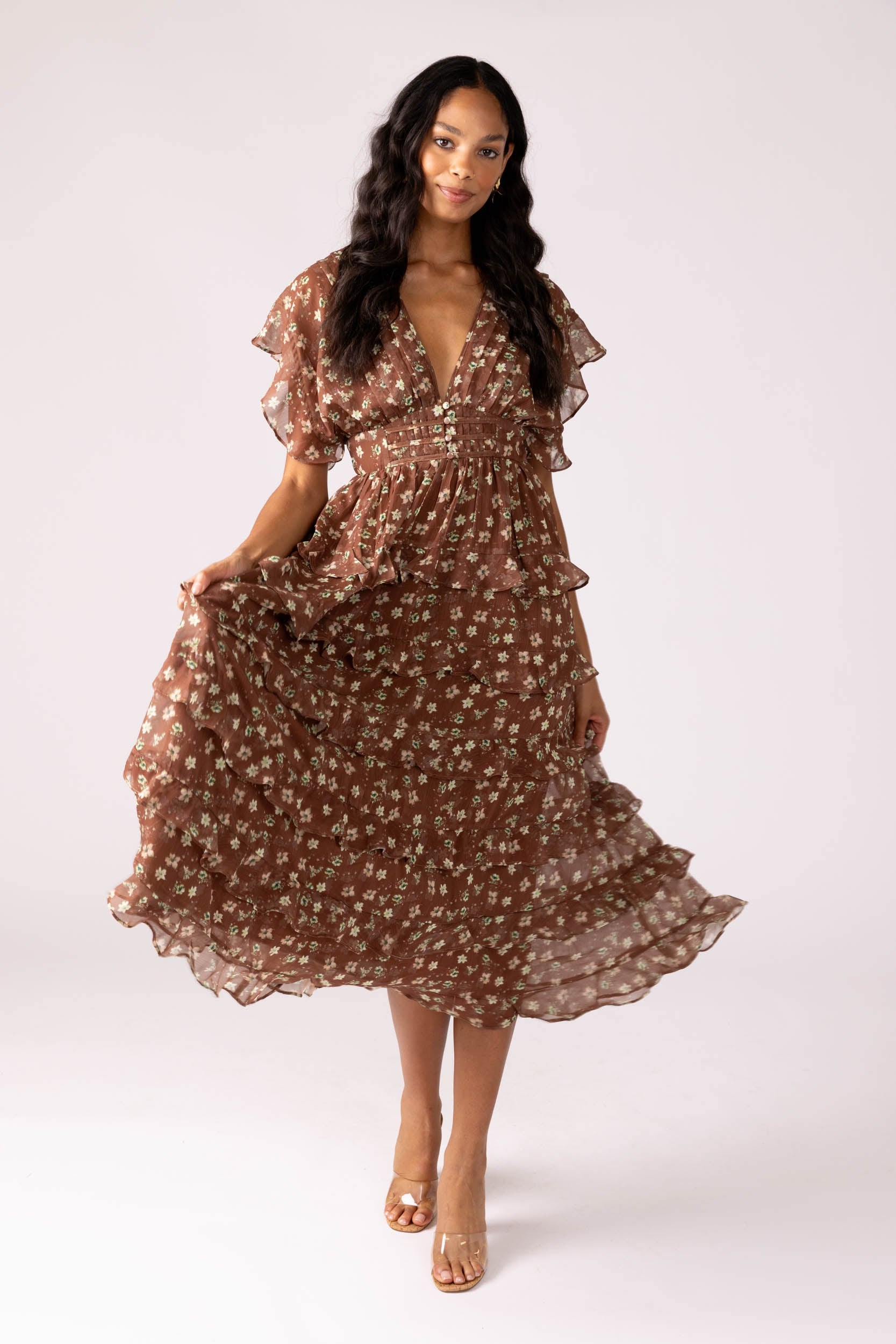 Amanda Floral Ruffle Maxi Dress - fab'rik