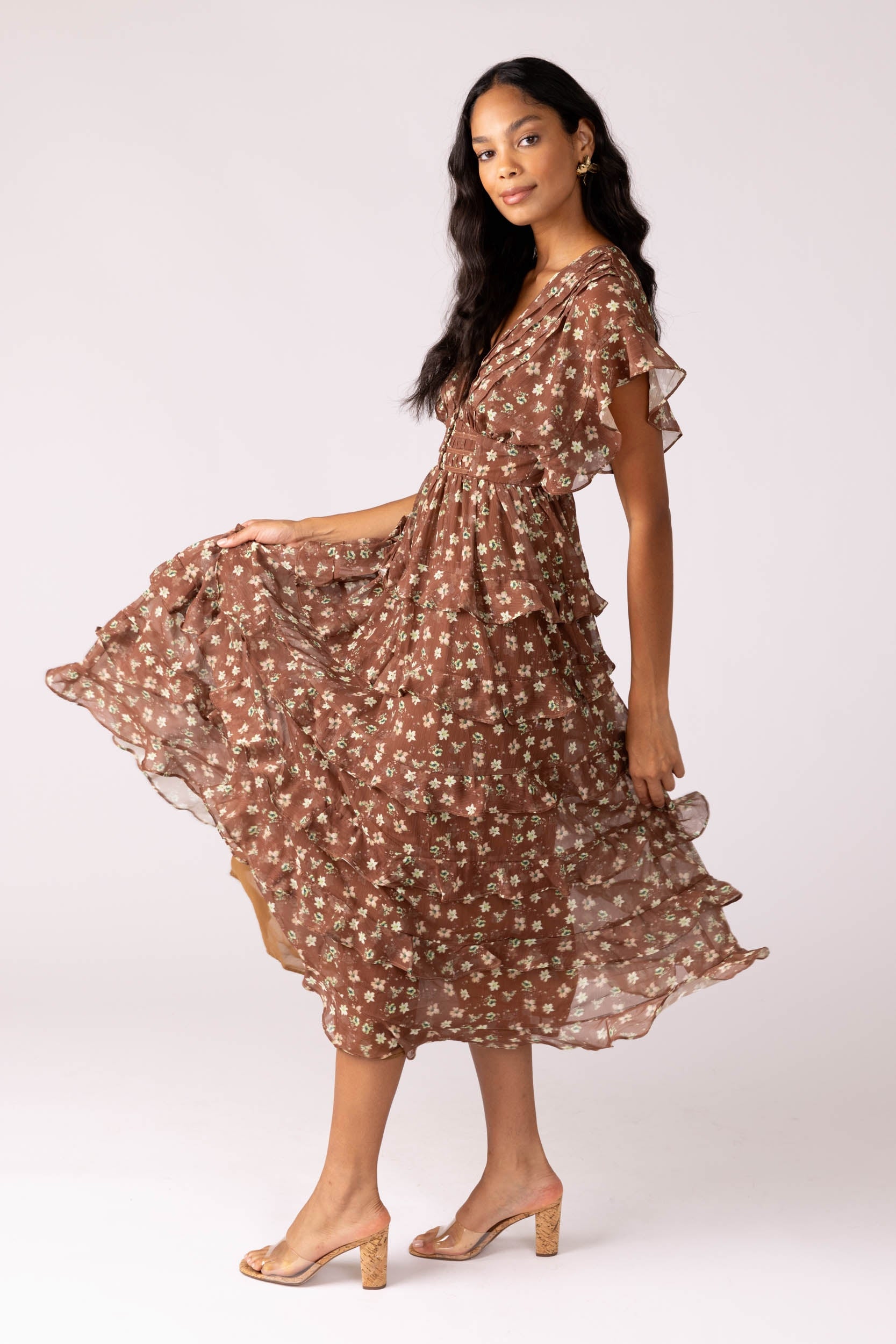 Amanda Floral Ruffle Maxi Dress - fab'rik