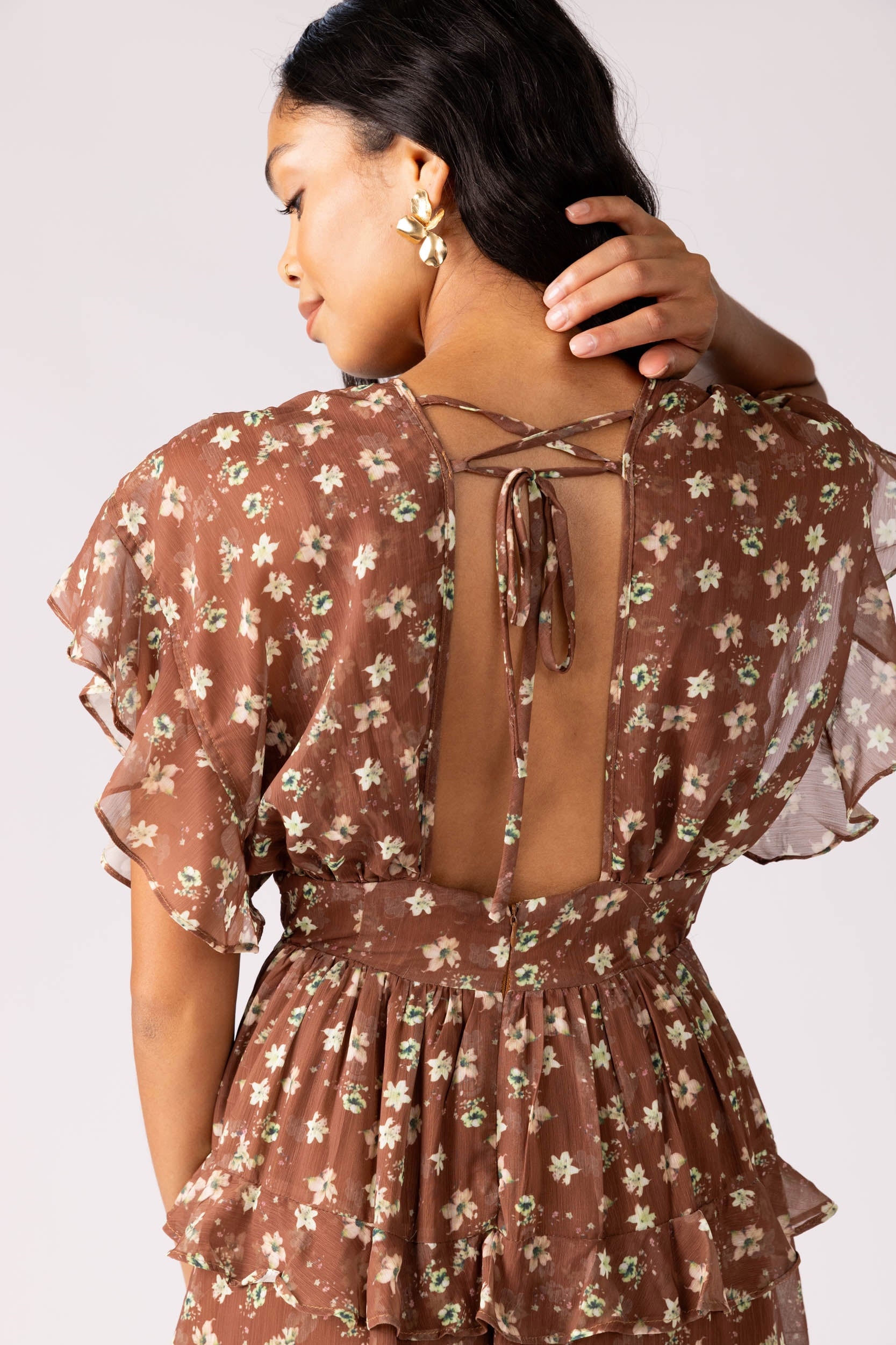 Amanda Floral Ruffle Maxi Dress - fab'rik