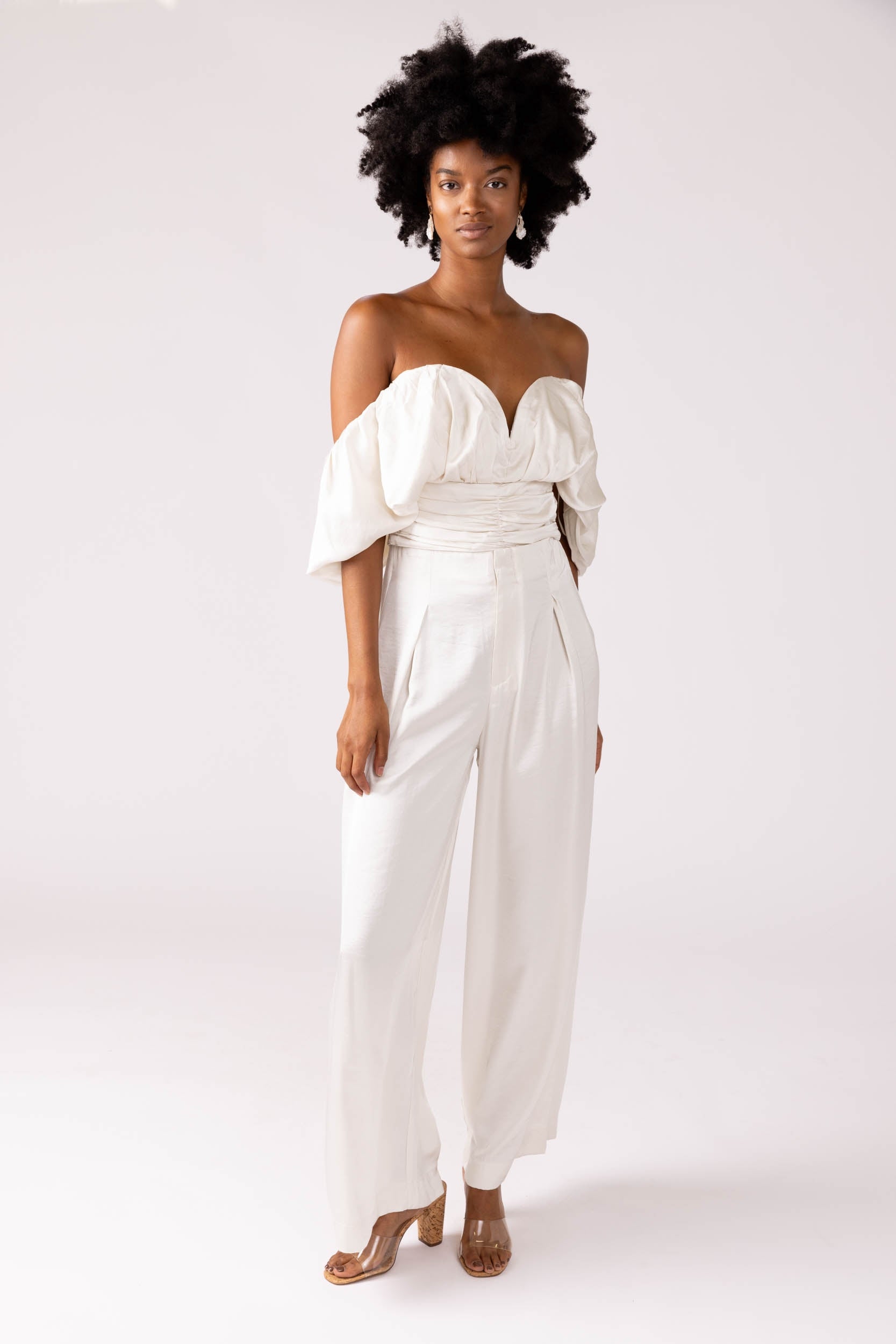 Marlie Puff Sleeve Cropped Top - fab'rik