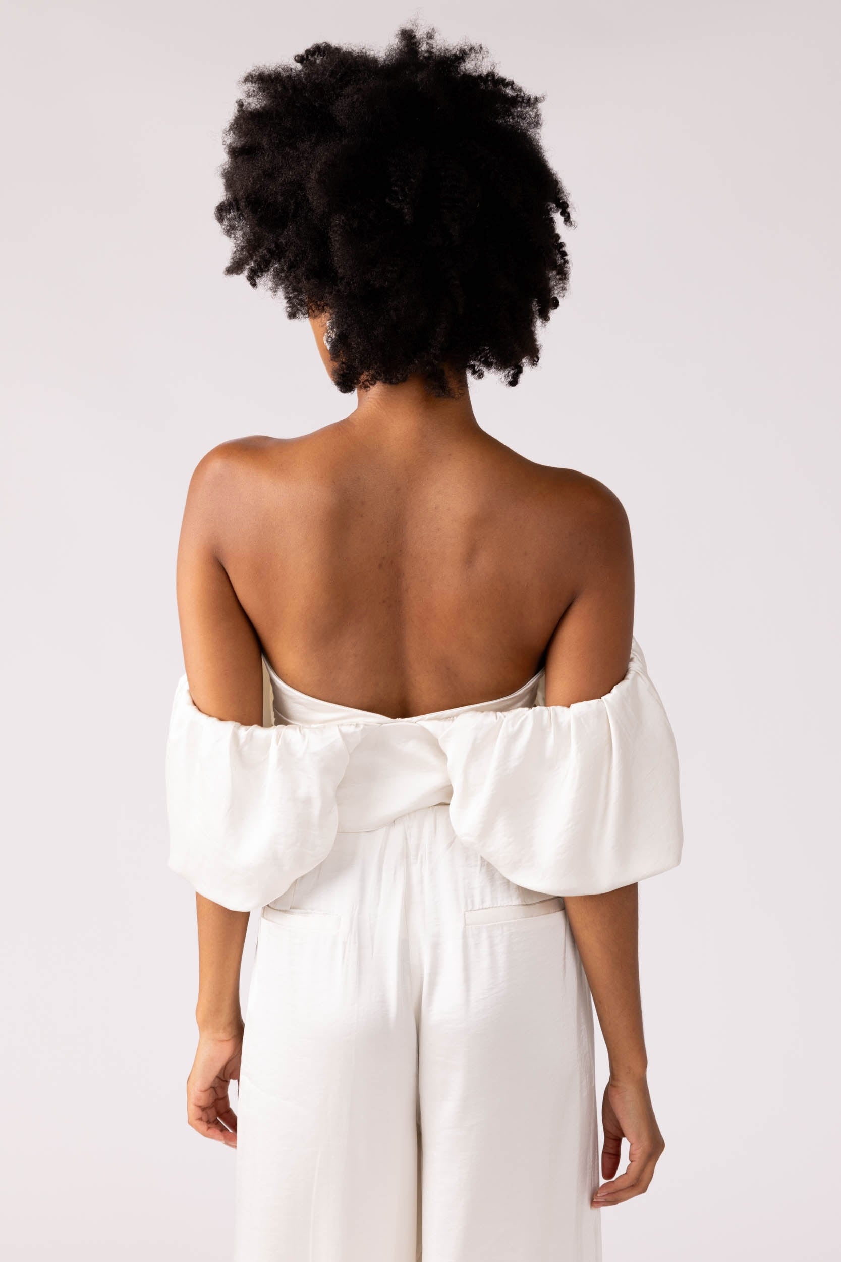 Marlie Puff Sleeve Cropped Top - fab'rik