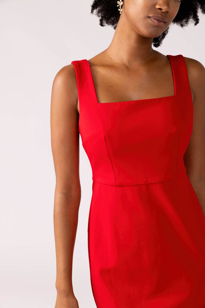 Billie Square Neck Bodycon Midi Dress - fab'rik