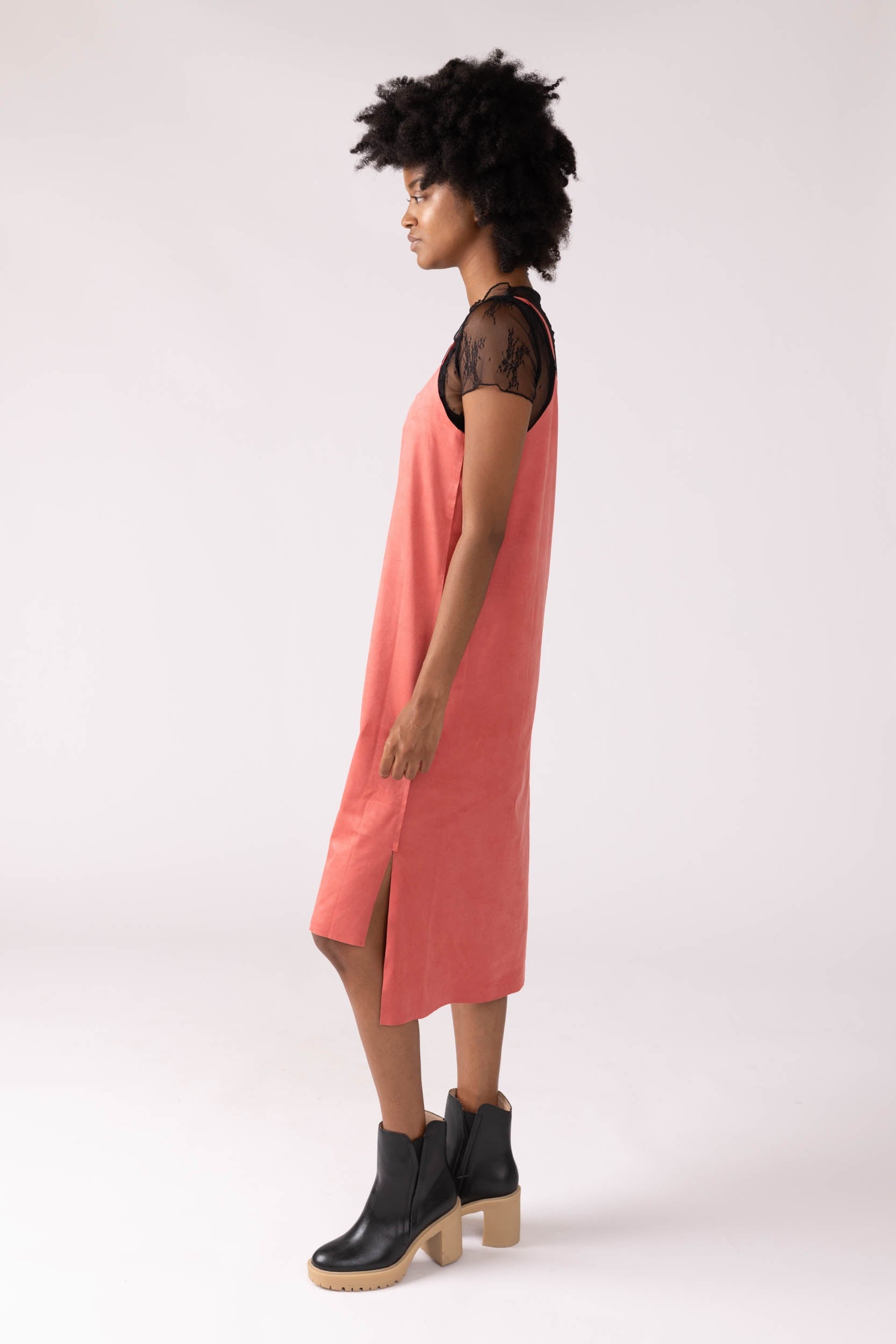 Alex Faux Suede Slip Dress - fab'rik