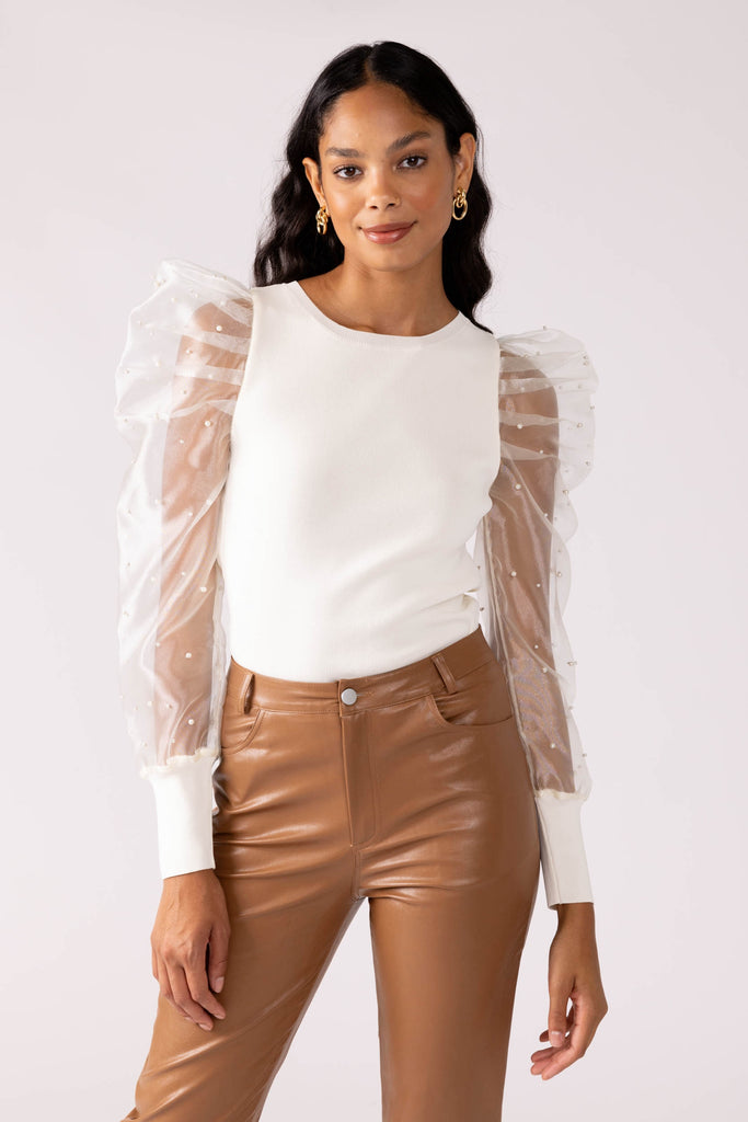 Perla Embellished Sleeve Top - fab'rik