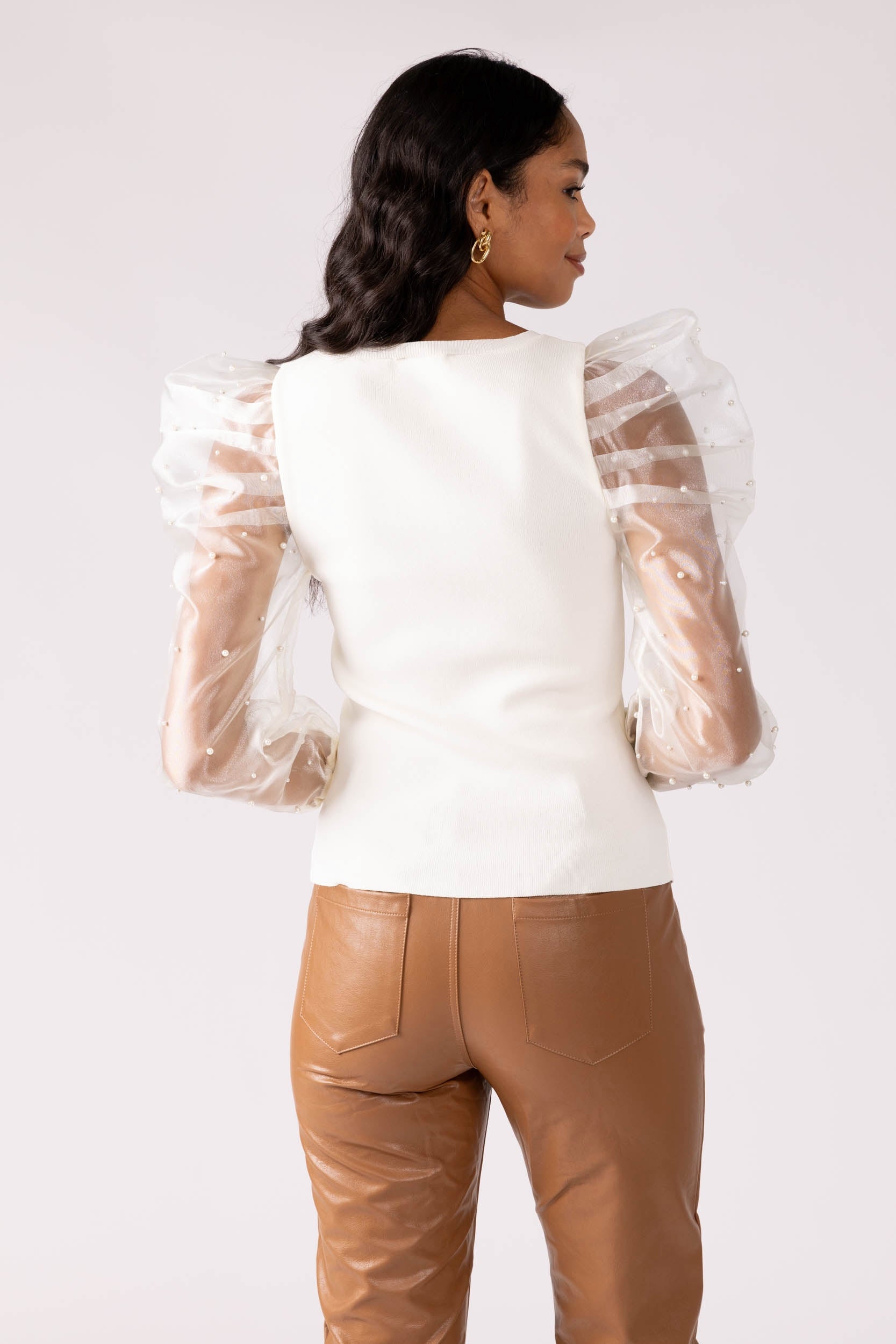 Perla Embellished Sleeve Top - fab'rik