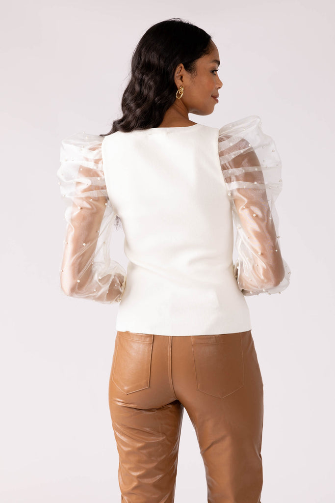 Perla Embellished Sleeve Top - fab'rik