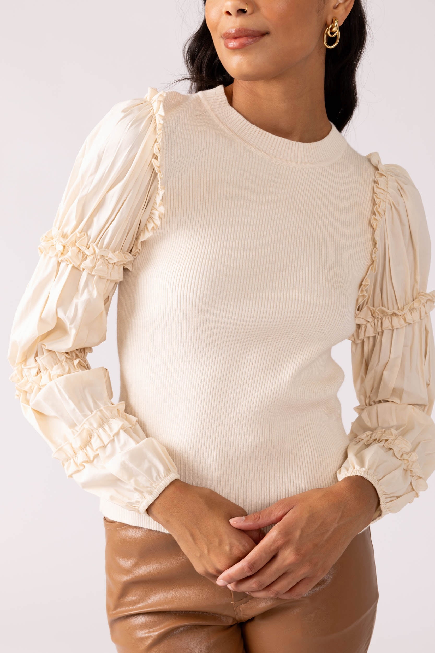 Sofia Woven Detail Sweater - fab'rik