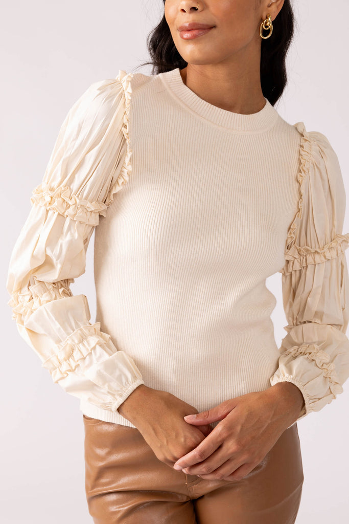 Sofia Woven Detail Sweater - fab'rik
