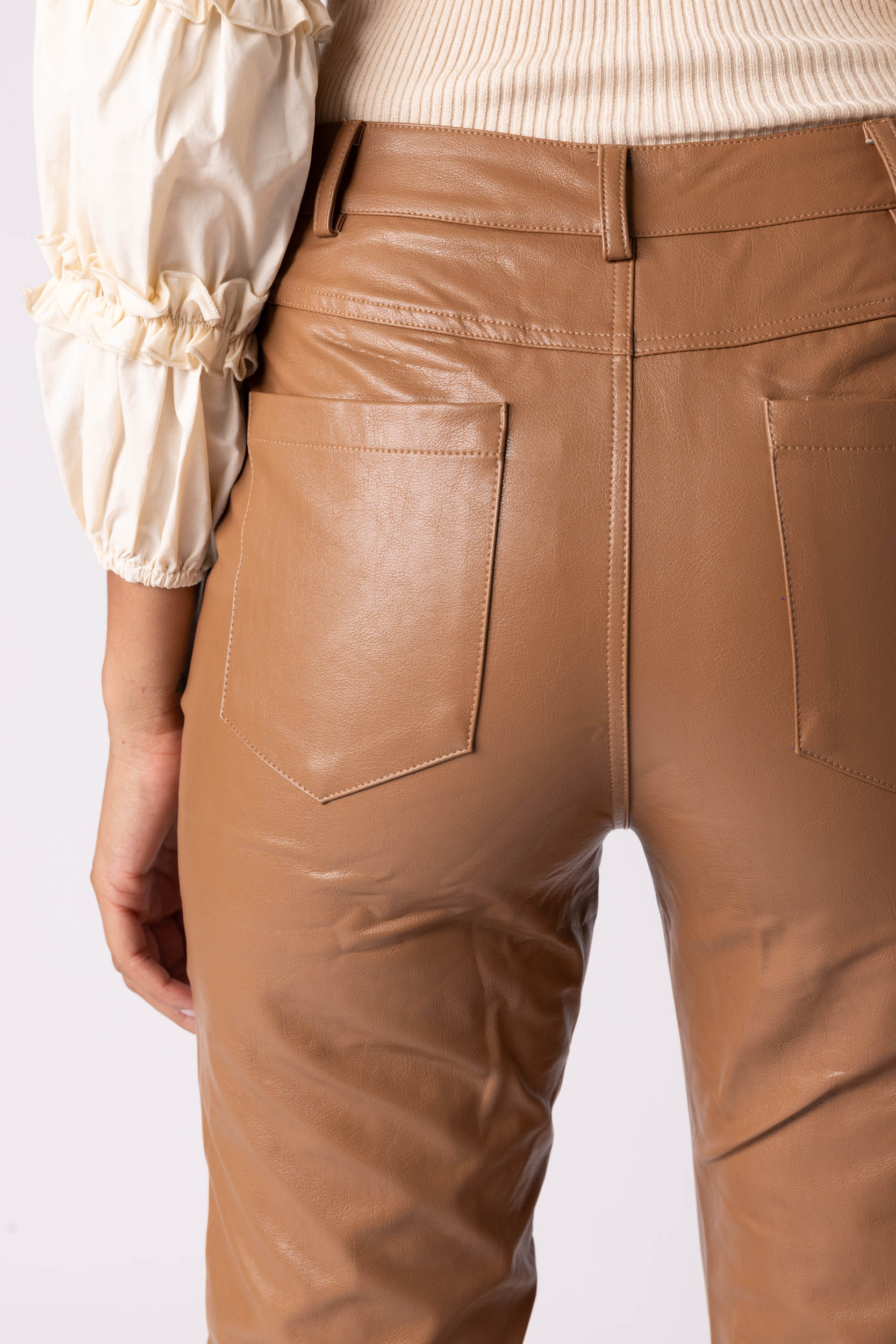 Brown Vegan Leather Pants | chocolate brown leather pants