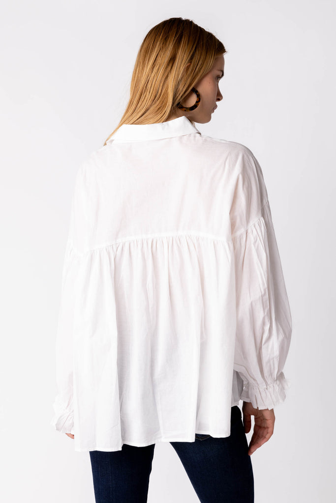 Delphine Pleated Button Down Top - fab'rik