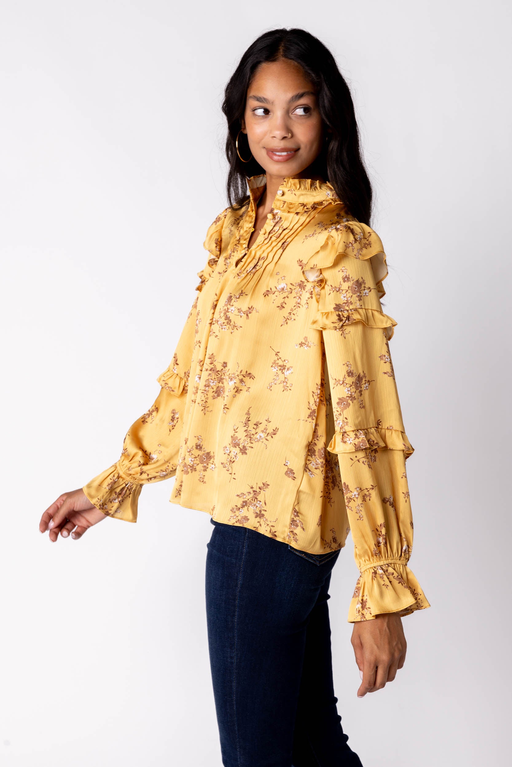 Remi Satin Floral Top - fab'rik