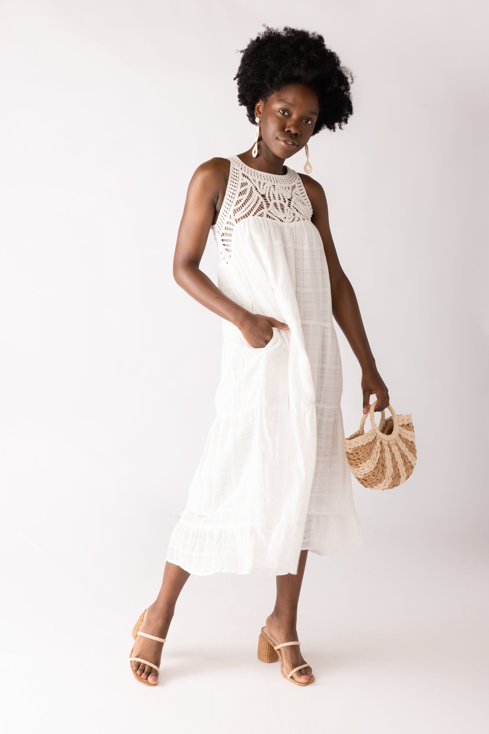 Iris Crochet Detail Maxi Dress - fab'rik