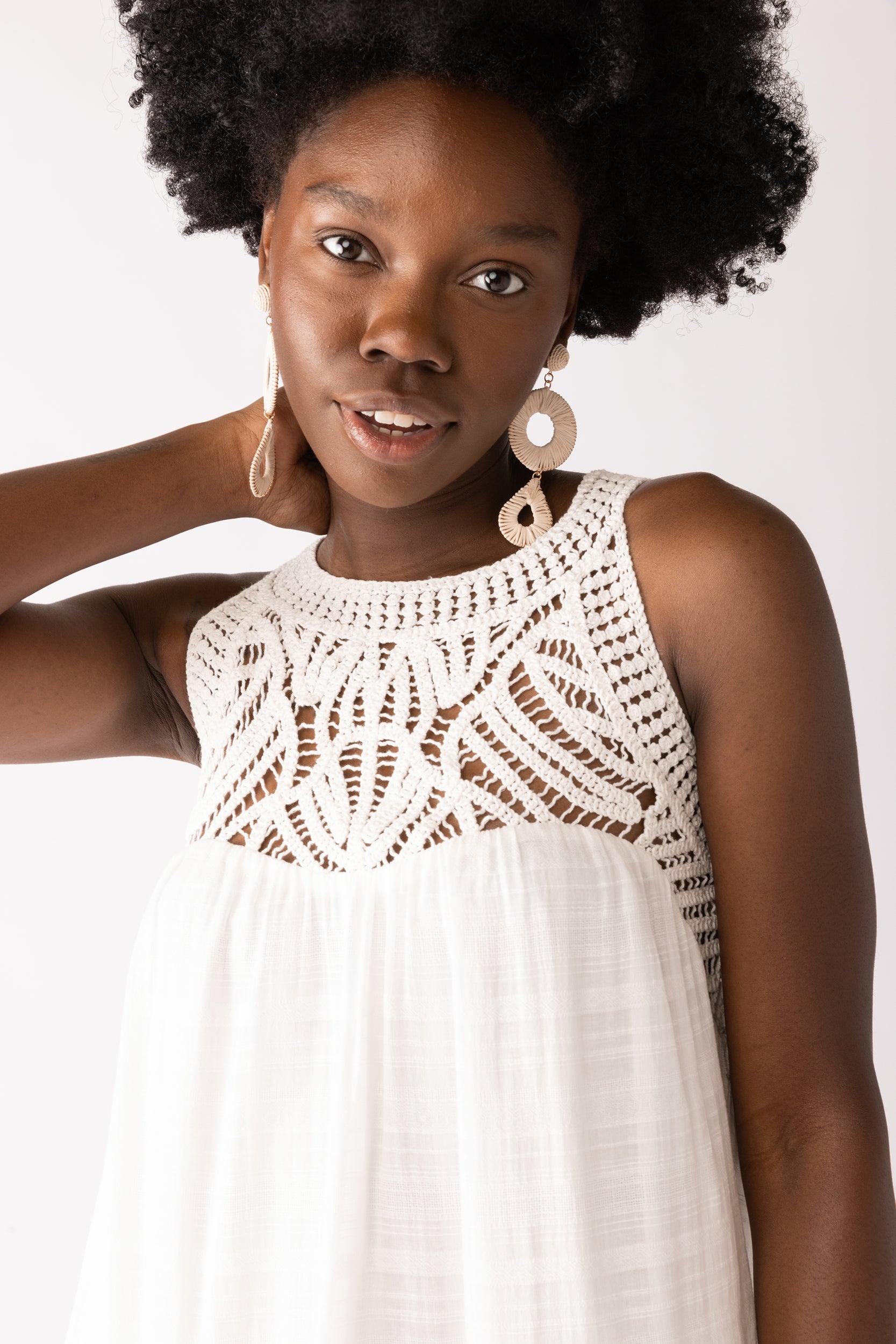 Iris Crochet Detail Maxi Dress - fab'rik